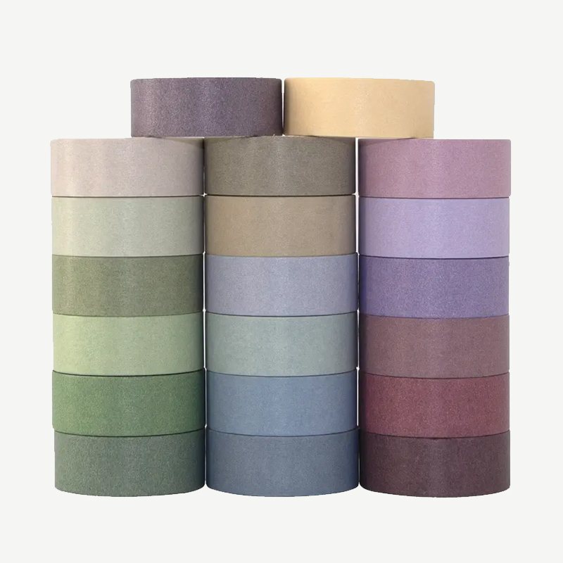 Washi-Tape Set Morandi Farben – 20 Rollen aus Reispapier, einfarbig