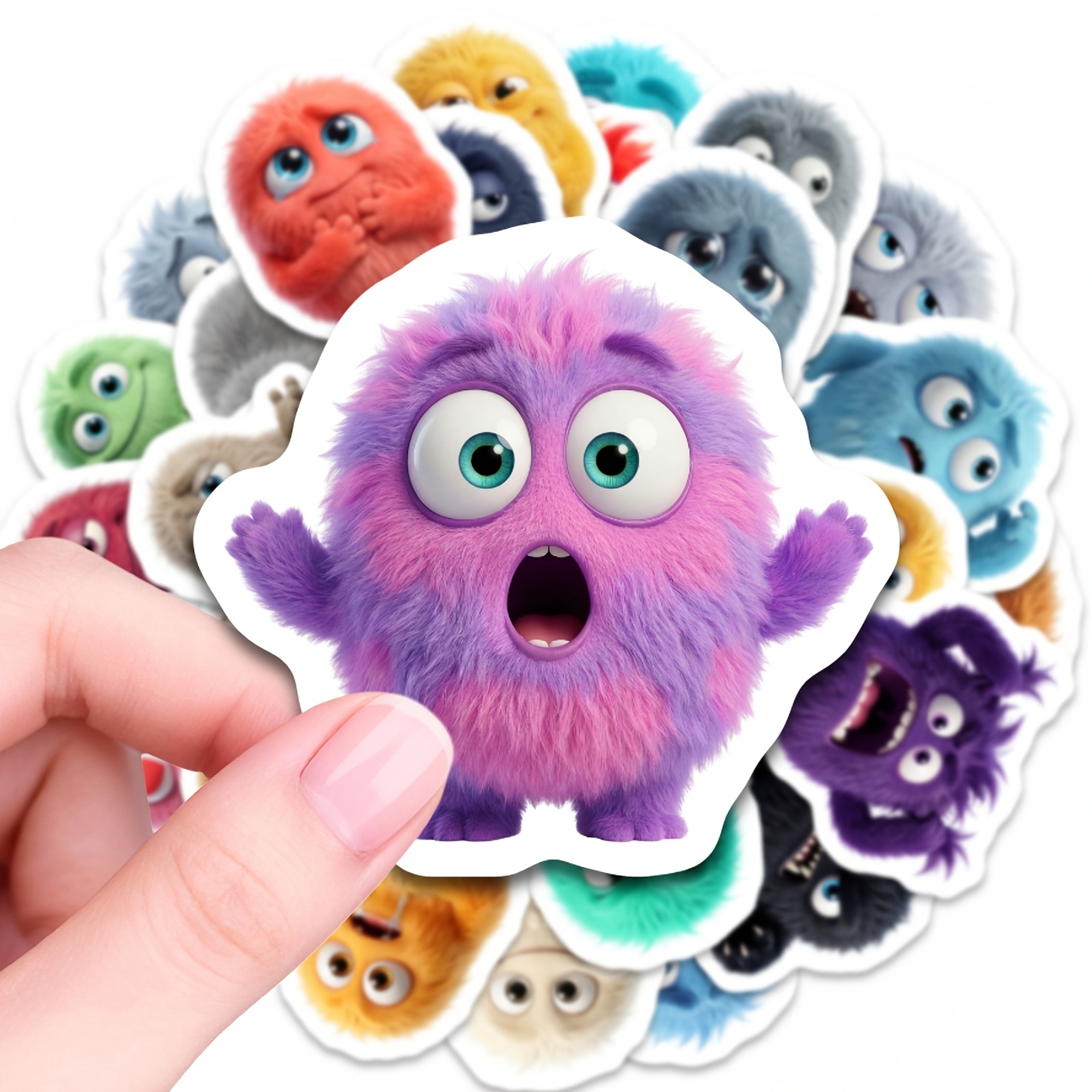 Bunte Monster Sticker Set – 50 Motive aus Papier für kreative Dekoration