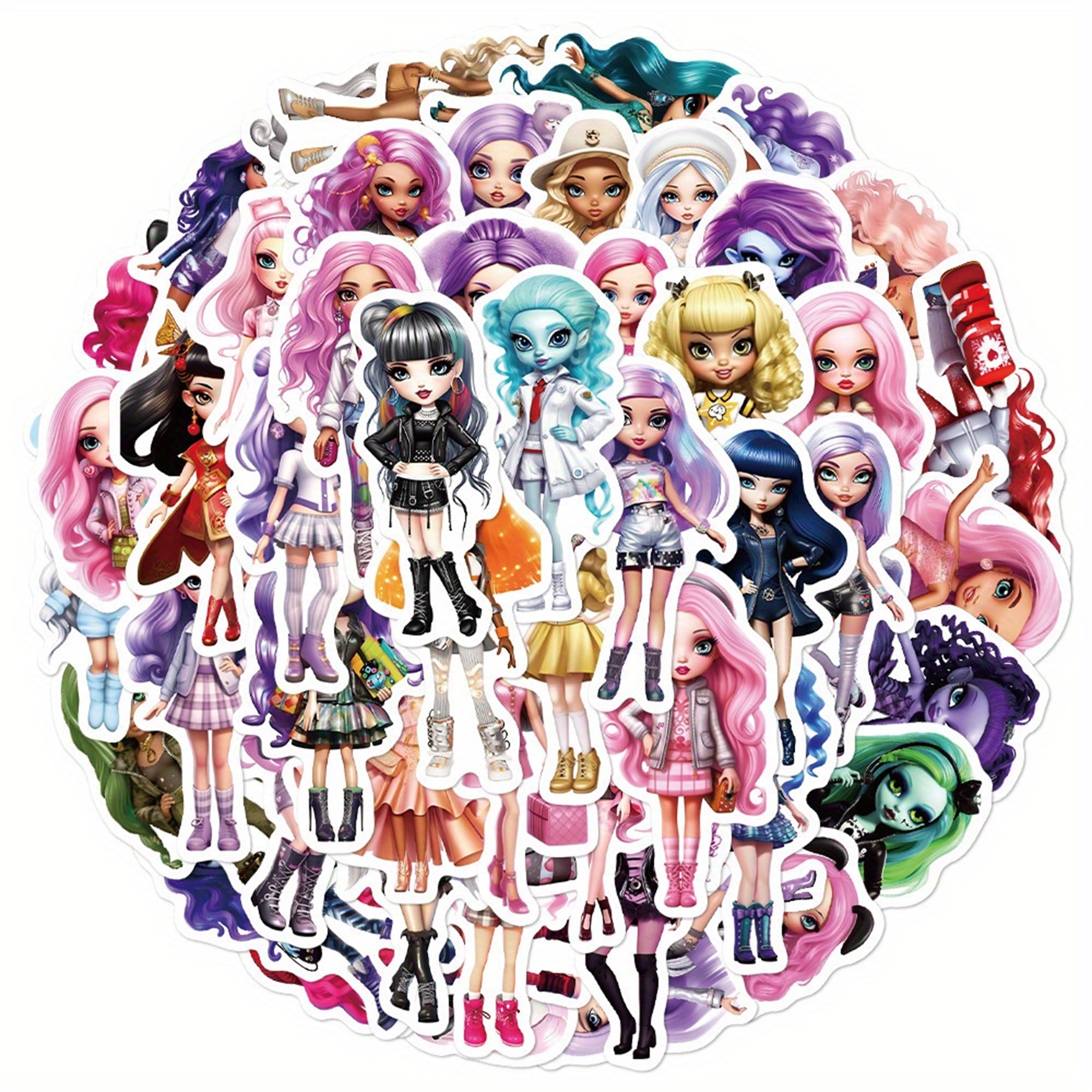 Regenbogen Mädchen Sticker Set – 50-teilige bunte Aufkleber Motive