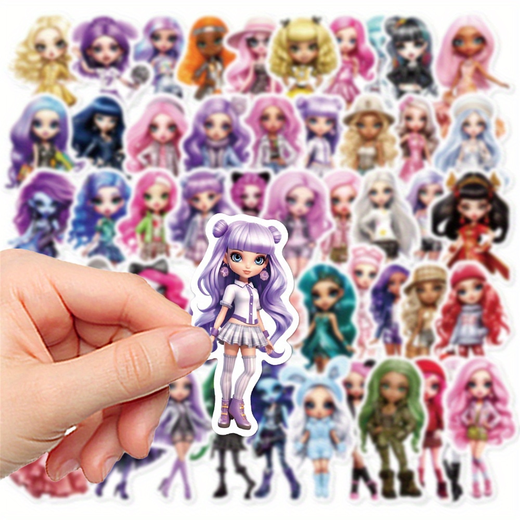 Regenbogen Mädchen Sticker Set – 50-teilige bunte Aufkleber Motive