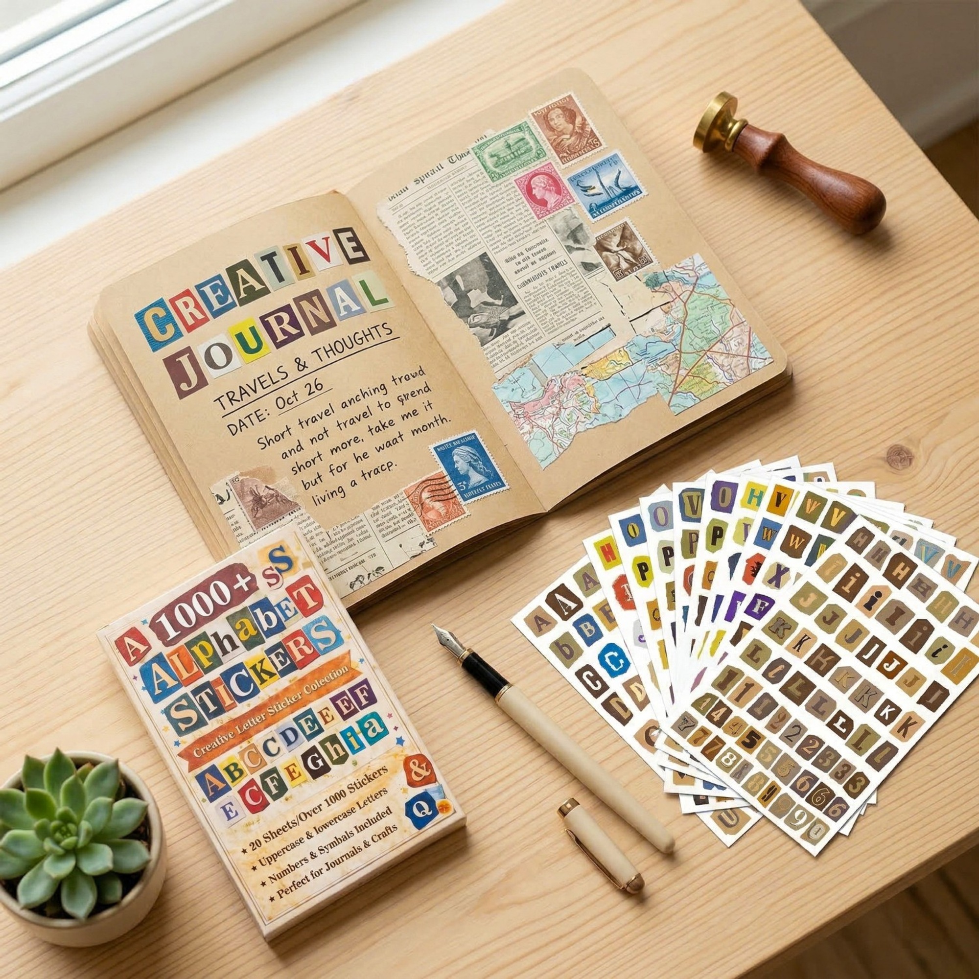 Alphabet Sticker Set für Scrapbooking – 1000 Buchstaben, Groß- und Kleinschreibung