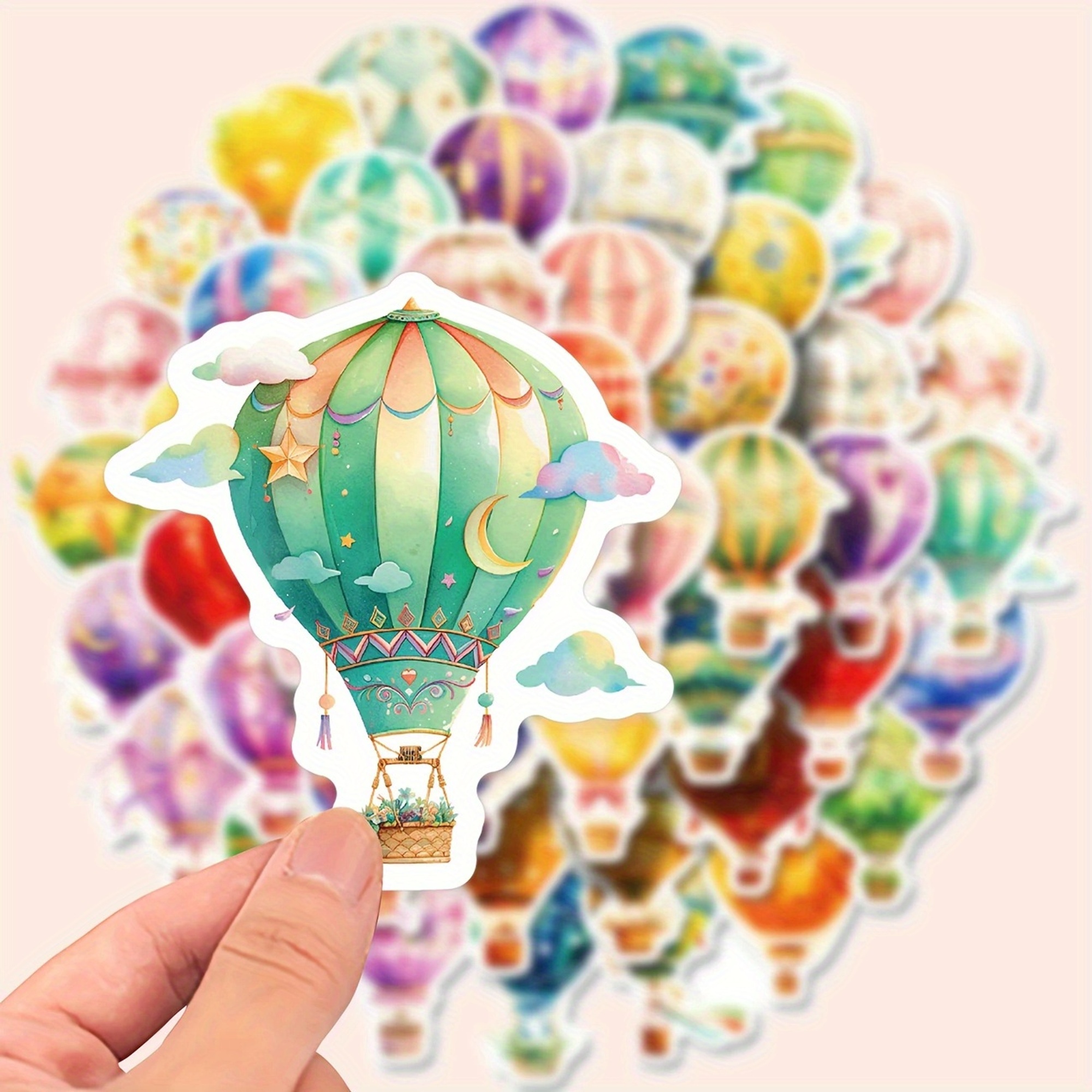 Heißluftballon Sticker Set – 50 Papiersticker mit bunten Motiven