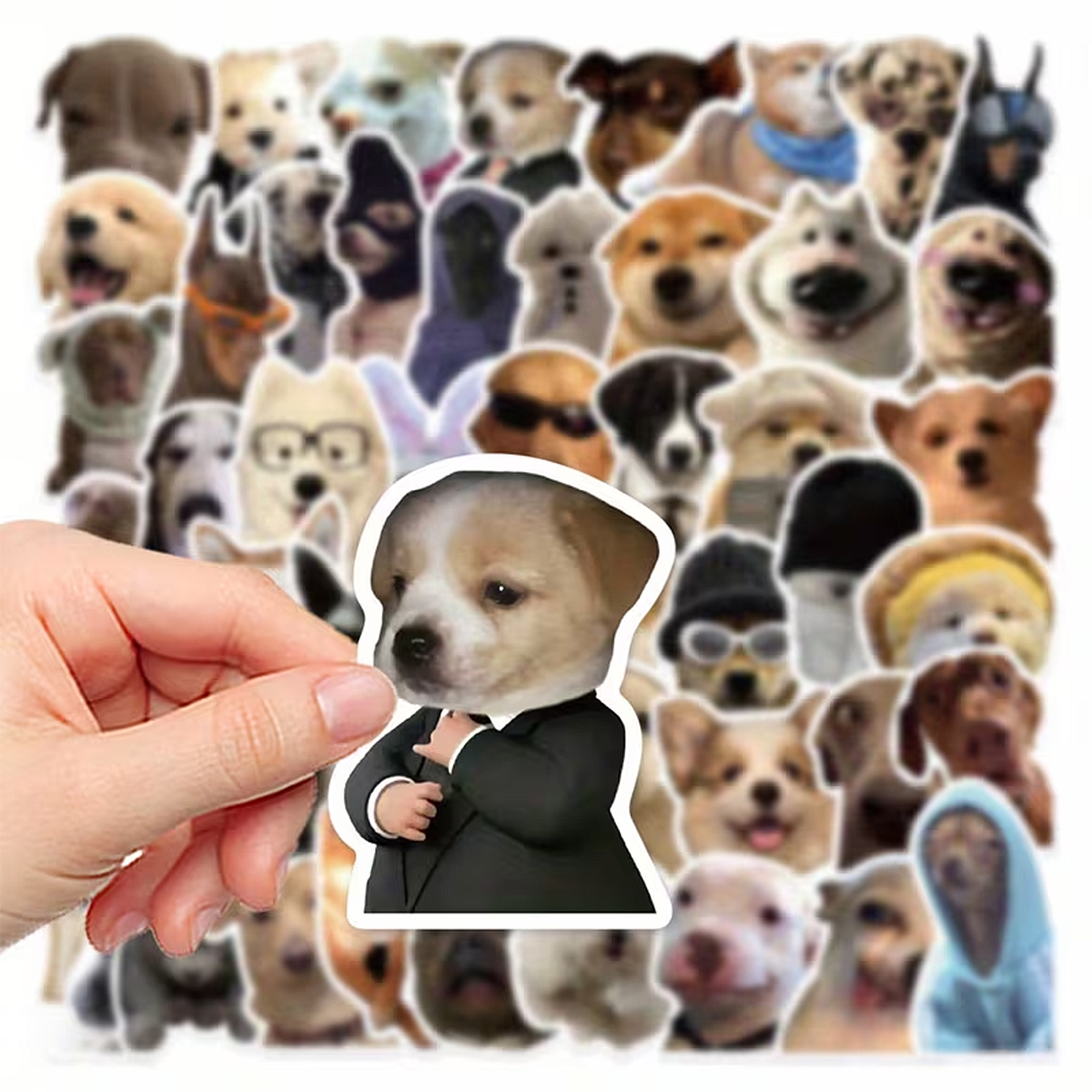 Skurille Hunde Sticker Set – 50 Dog Memes | matt Vinyl-Aufkleber, DIY, Geschenk, Journaling & Scrapbooking