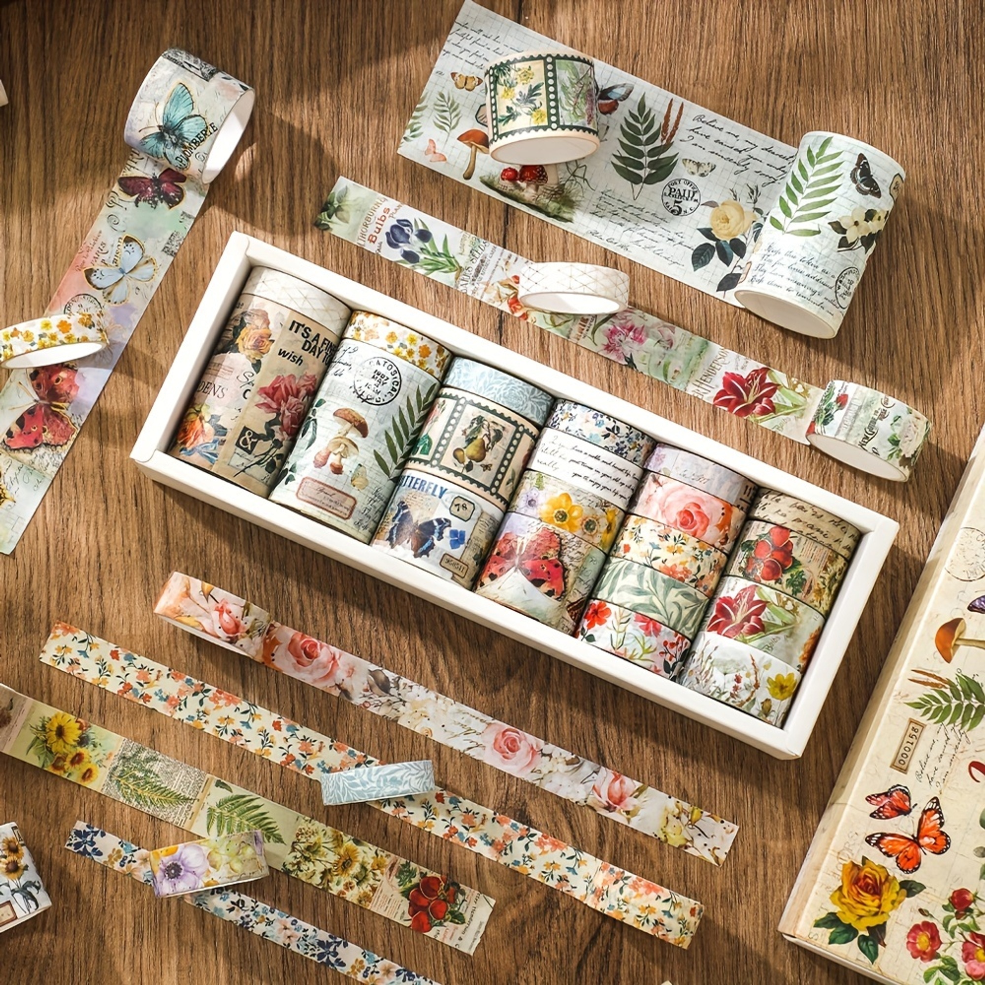 Washi Tape Set Vintage Schmetterlinge – 20er Rollen Papier-Dekor