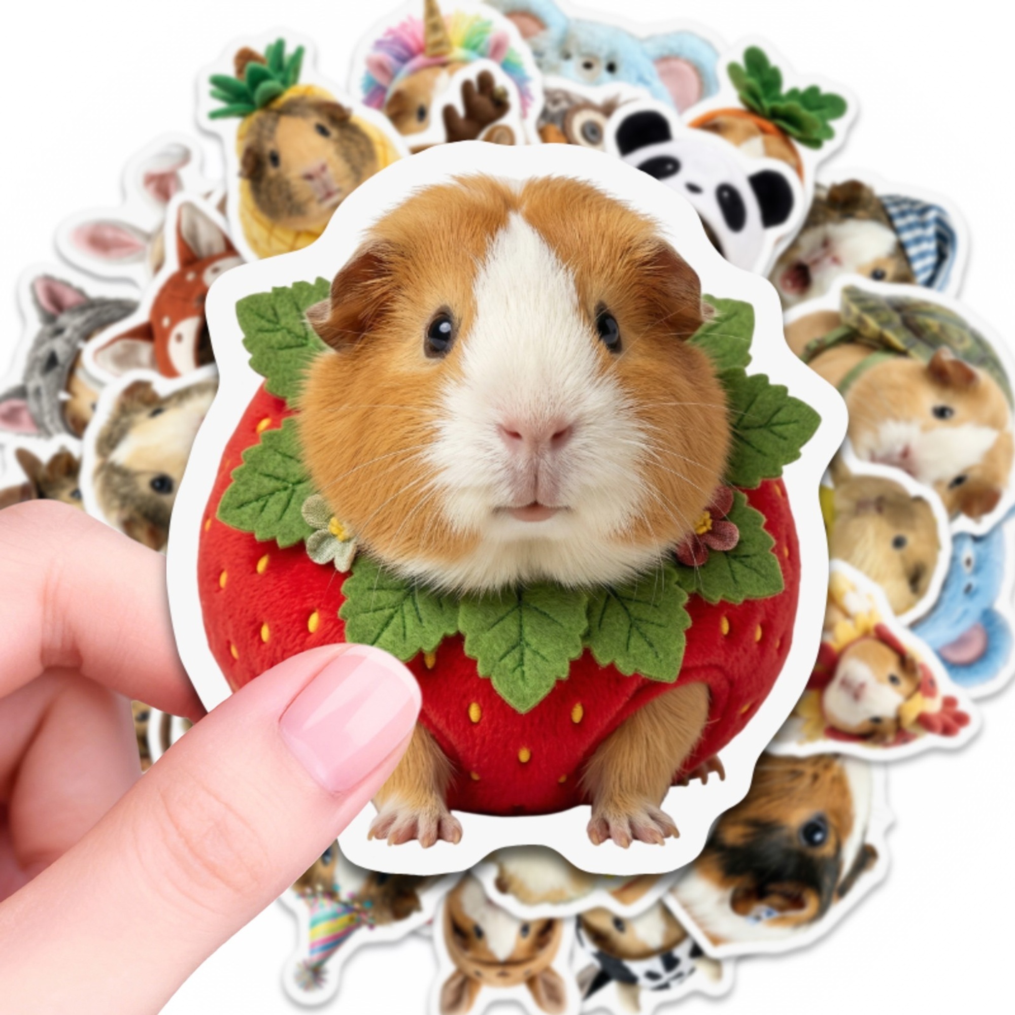 Meerschweinchen Sticker Set – 50 Papiersticker mit Tiermotiven