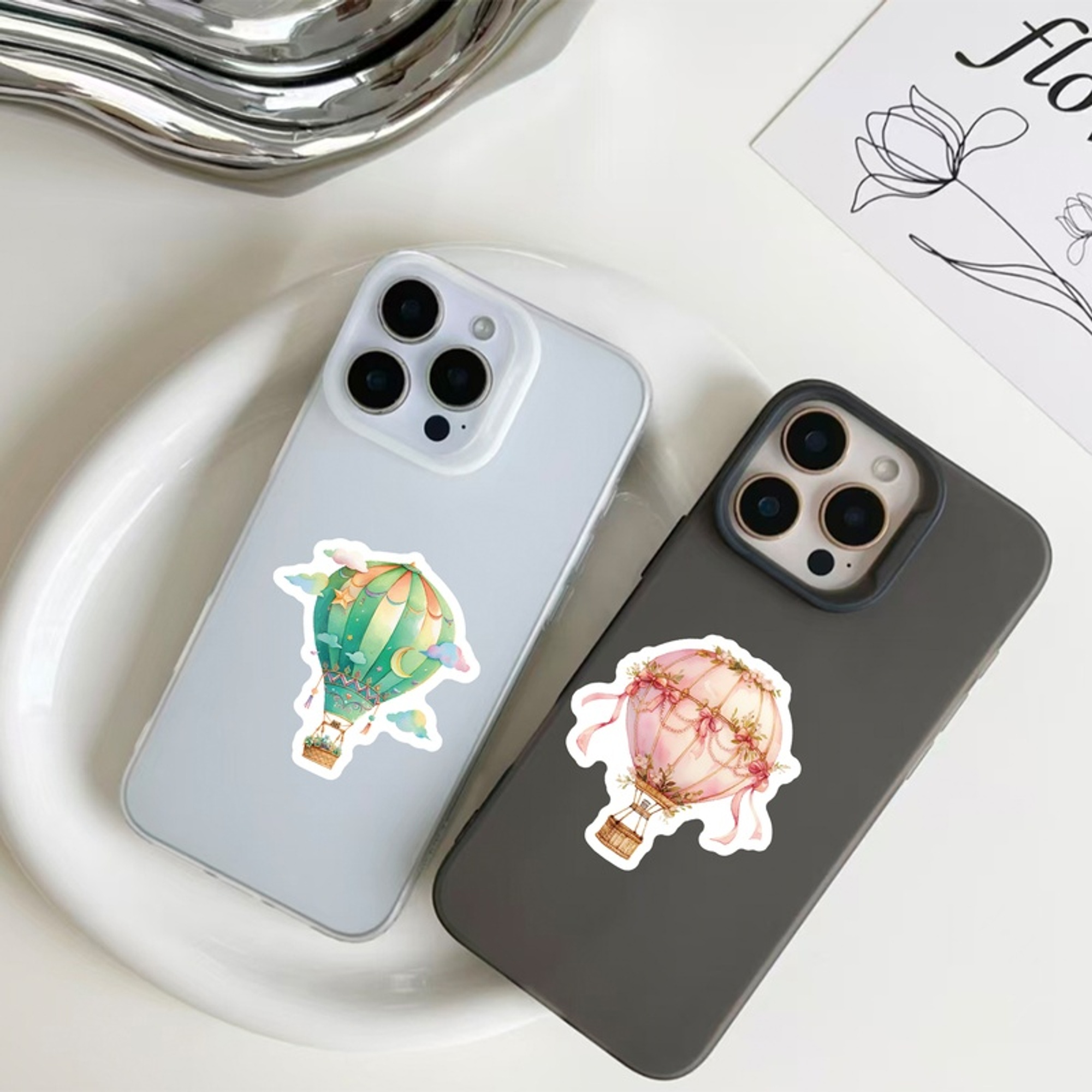 Heißluftballon Sticker Set – 50 Papiersticker mit bunten Motiven