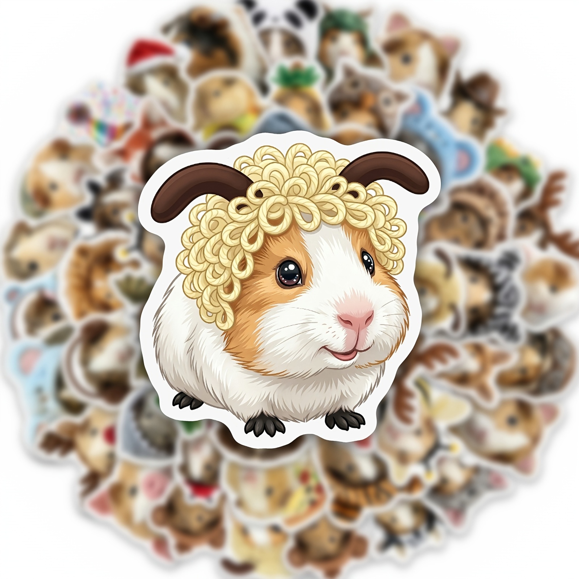 Meerschweinchen Sticker Set – 50 Papiersticker mit Tiermotiven