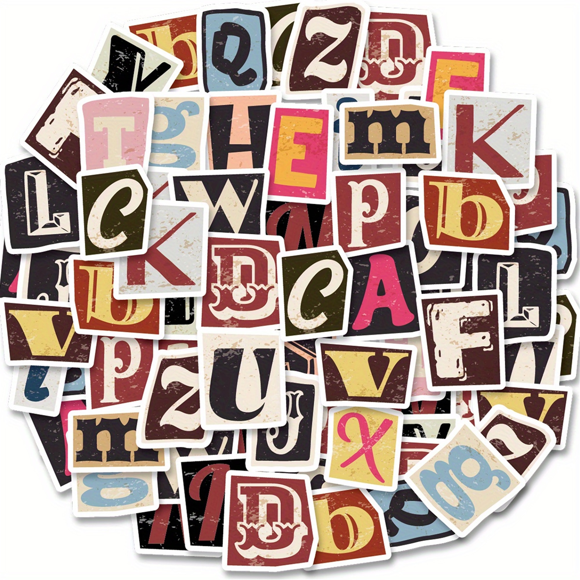 Buchstaben Sticker Set – 52 Mini Papieraufkleber, selbstklebend