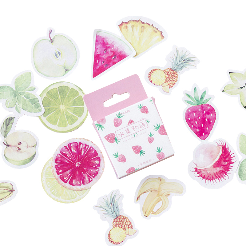 Früchte Sticker, Sticker-Set "Fruit Store" mit 45 mini Stickern