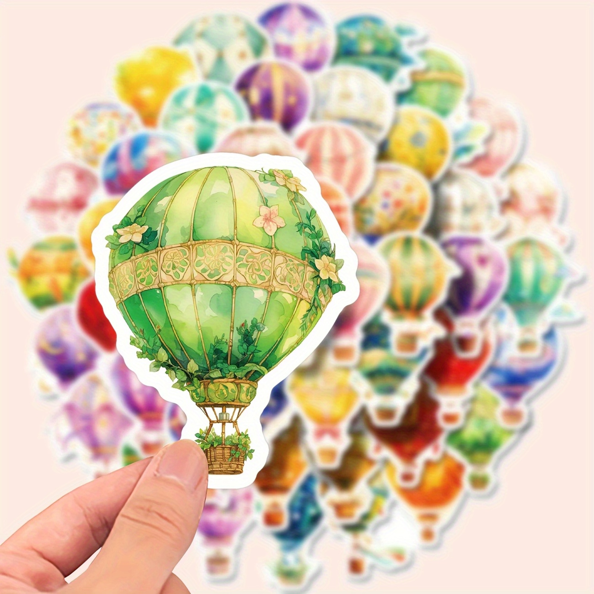 Heißluftballon Sticker Set – 50 Papiersticker mit bunten Motiven
