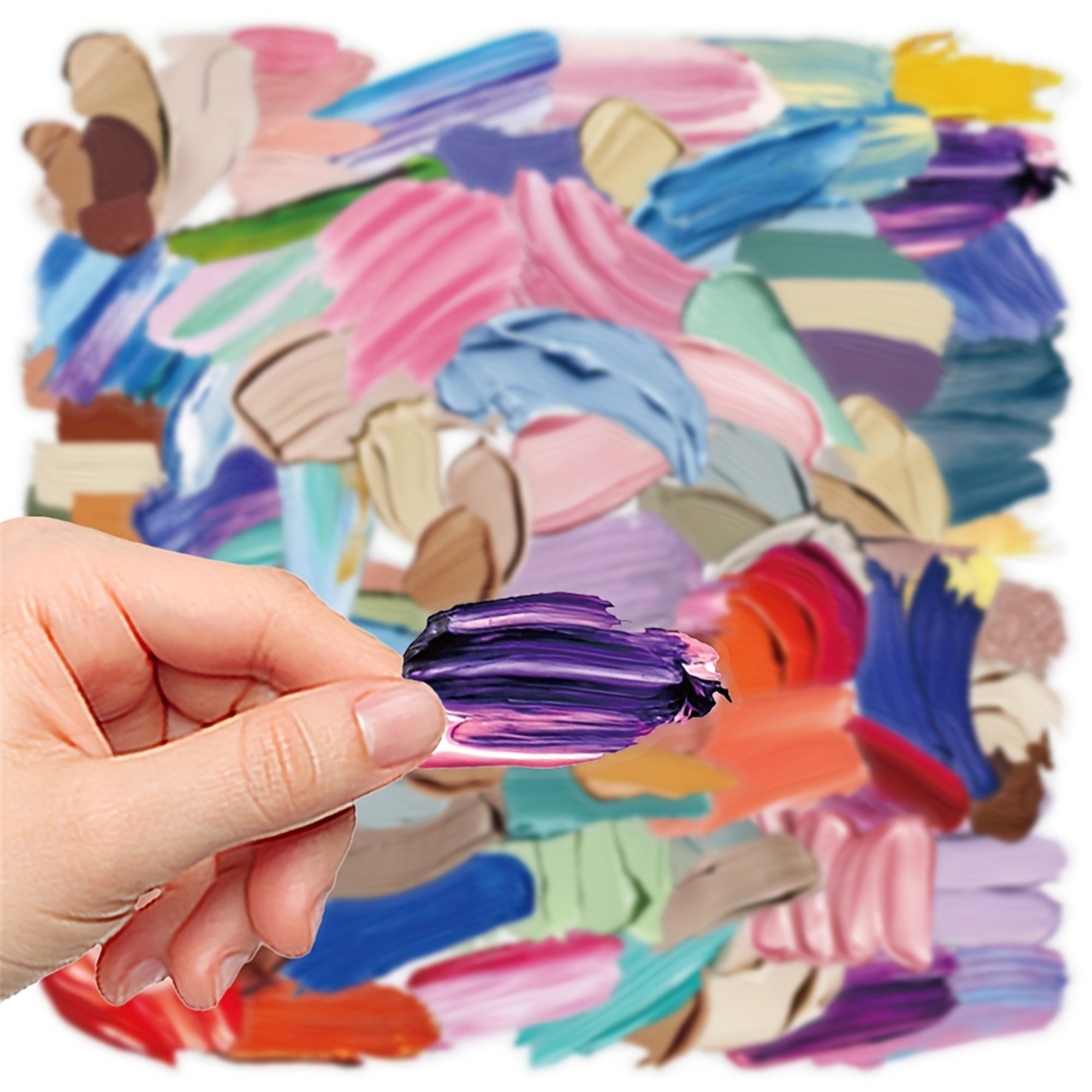 Farbklecks Sticker Set transparent – Bunte Klebe-Etiketten auf PET/PVC Film