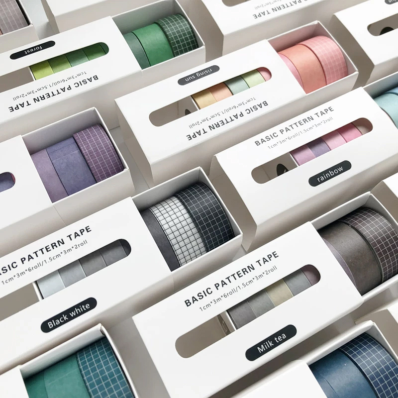 Washi Tape 8er-Set - "Pure Color & Gitter"