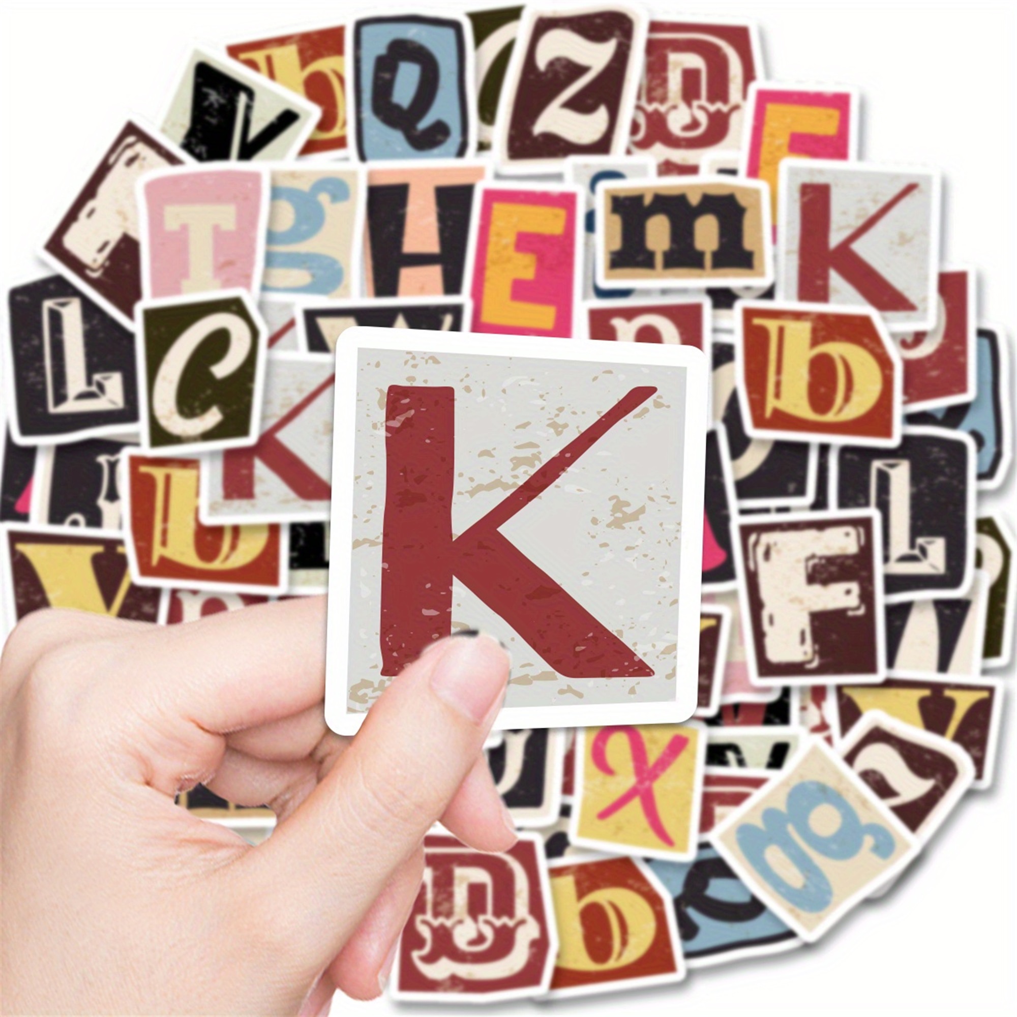 Buchstaben Sticker Set – 52 Mini Papieraufkleber, selbstklebend