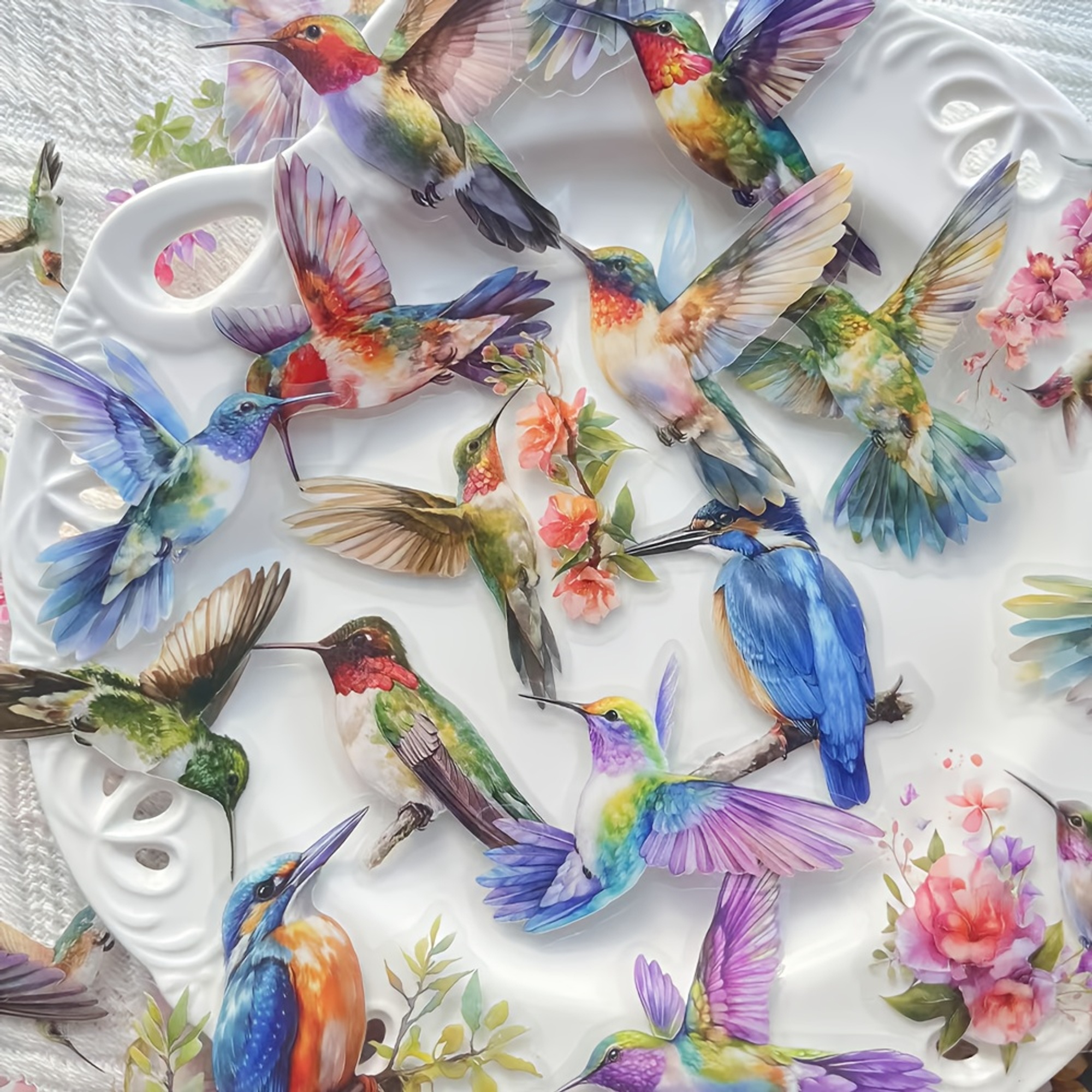 Kolibri Sticker Set transparent – 50 verschiedene Motive