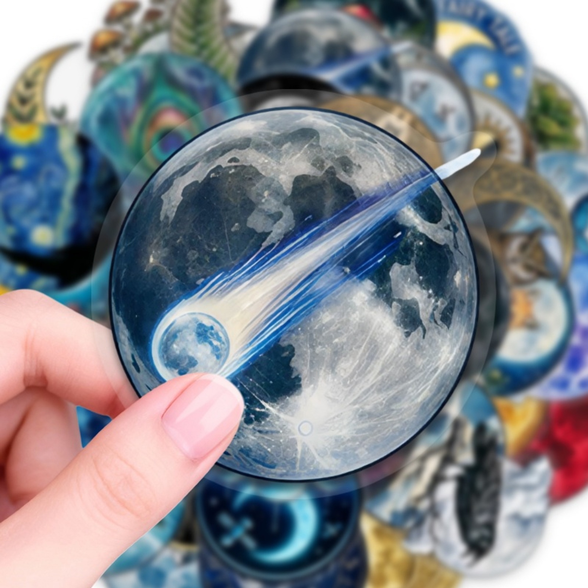 Universum Sticker Set – 50 Transparente Motive mit Natur, Sonne, Mond & Sterne