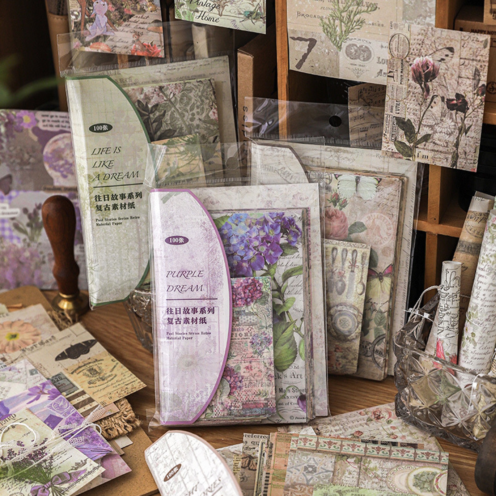 Scrapbooking Papierfragmente Set – 100-teiliges Deko-Papier
