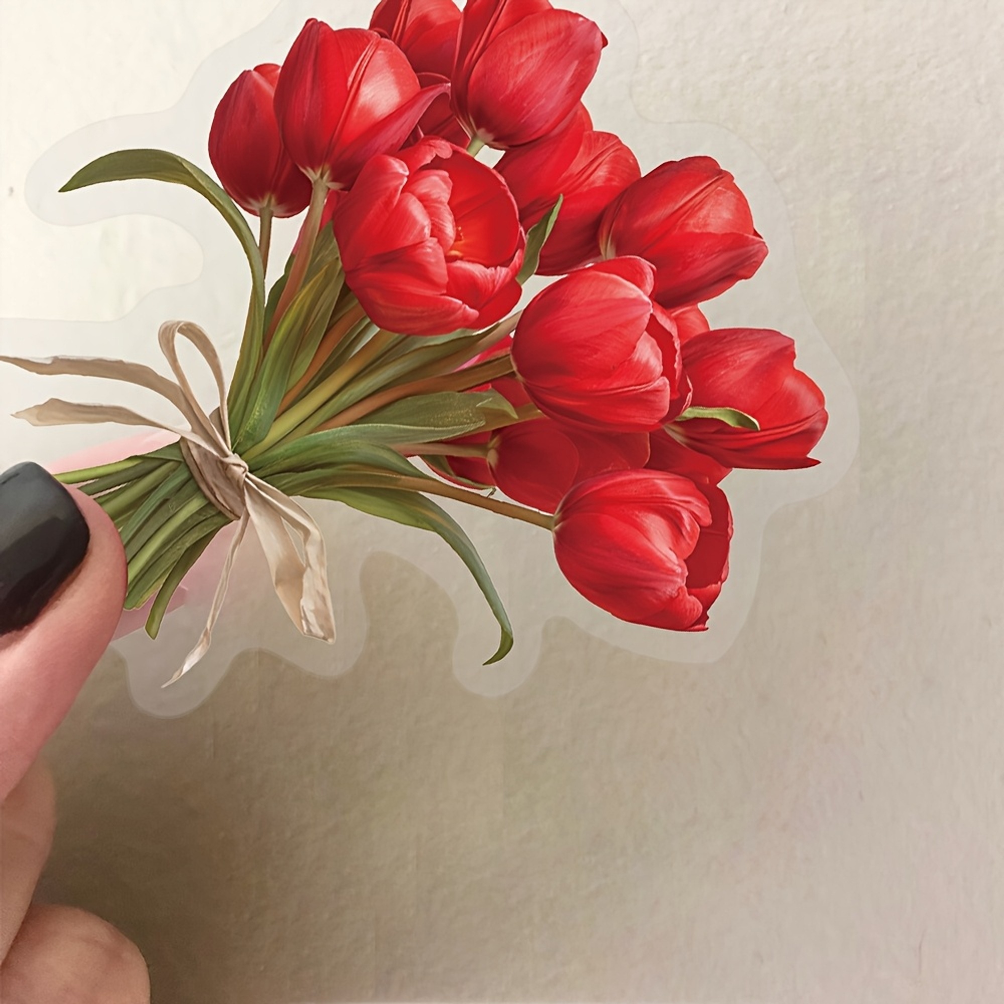 Tulpen transparente Sticker Set – 50-teiliges Bundle im floralen Design
