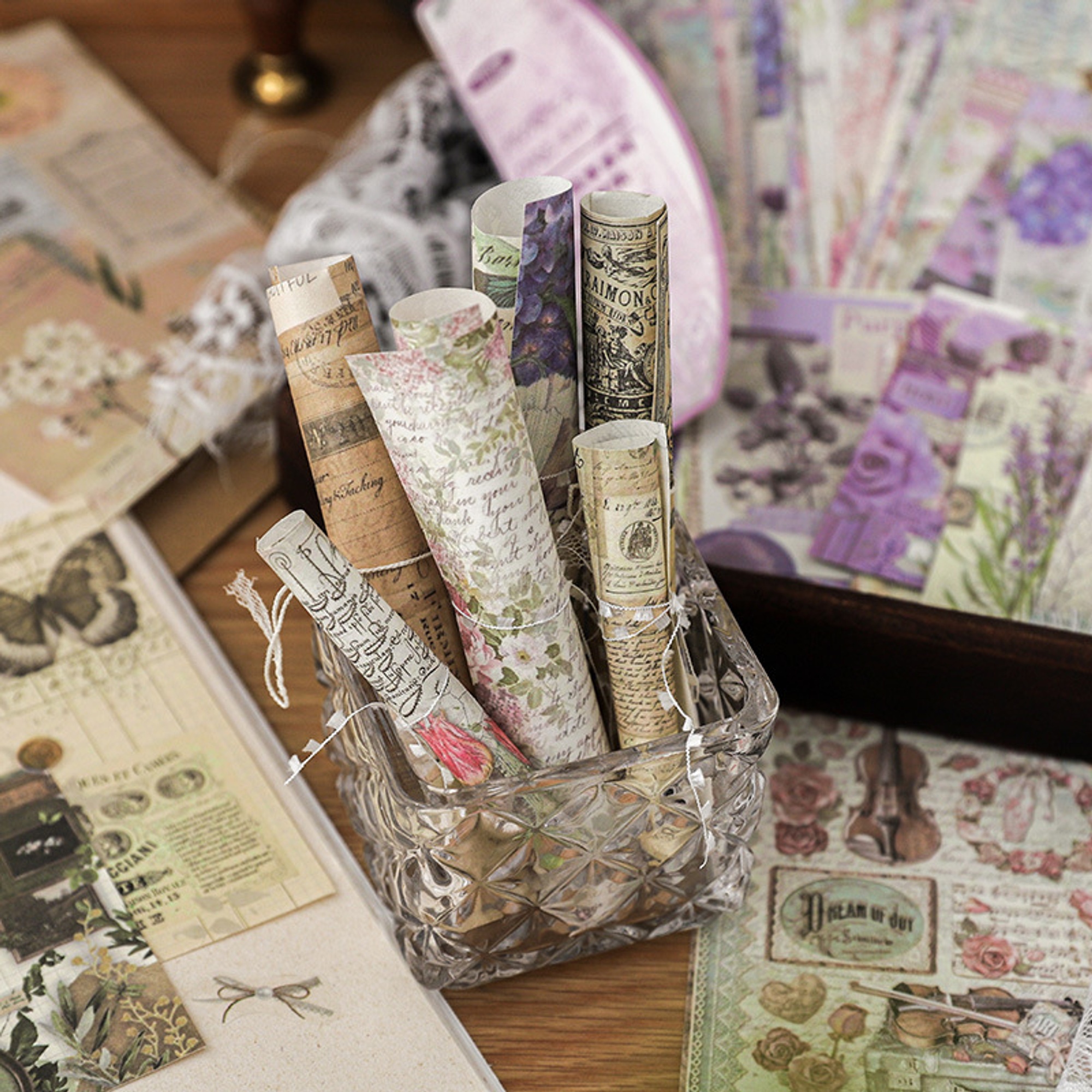 Scrapbooking Papierfragmente Set – 100-teiliges Deko-Papier