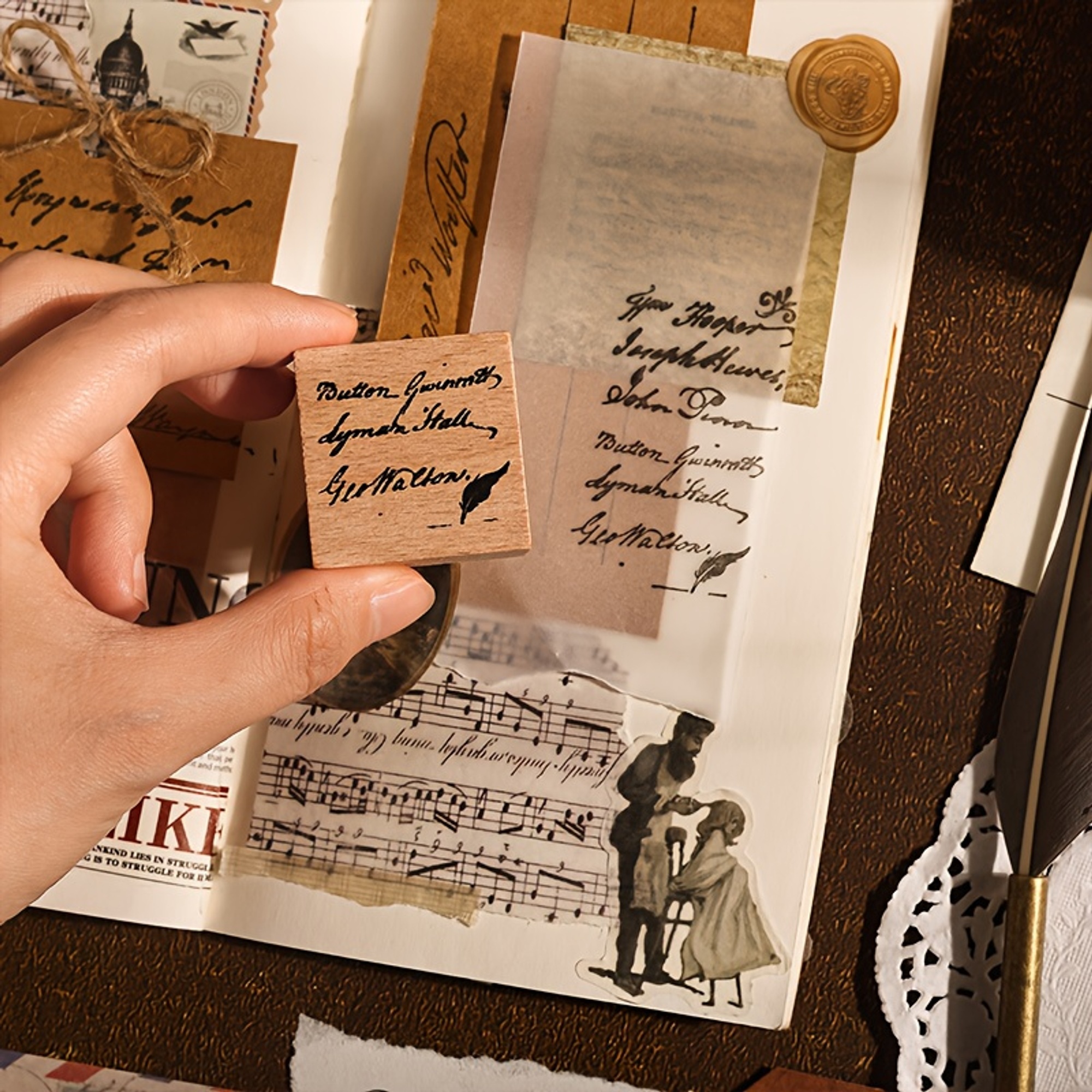 Holzstempel Set inspirierende Sprüche – 8-teilig mit Schreibschrift