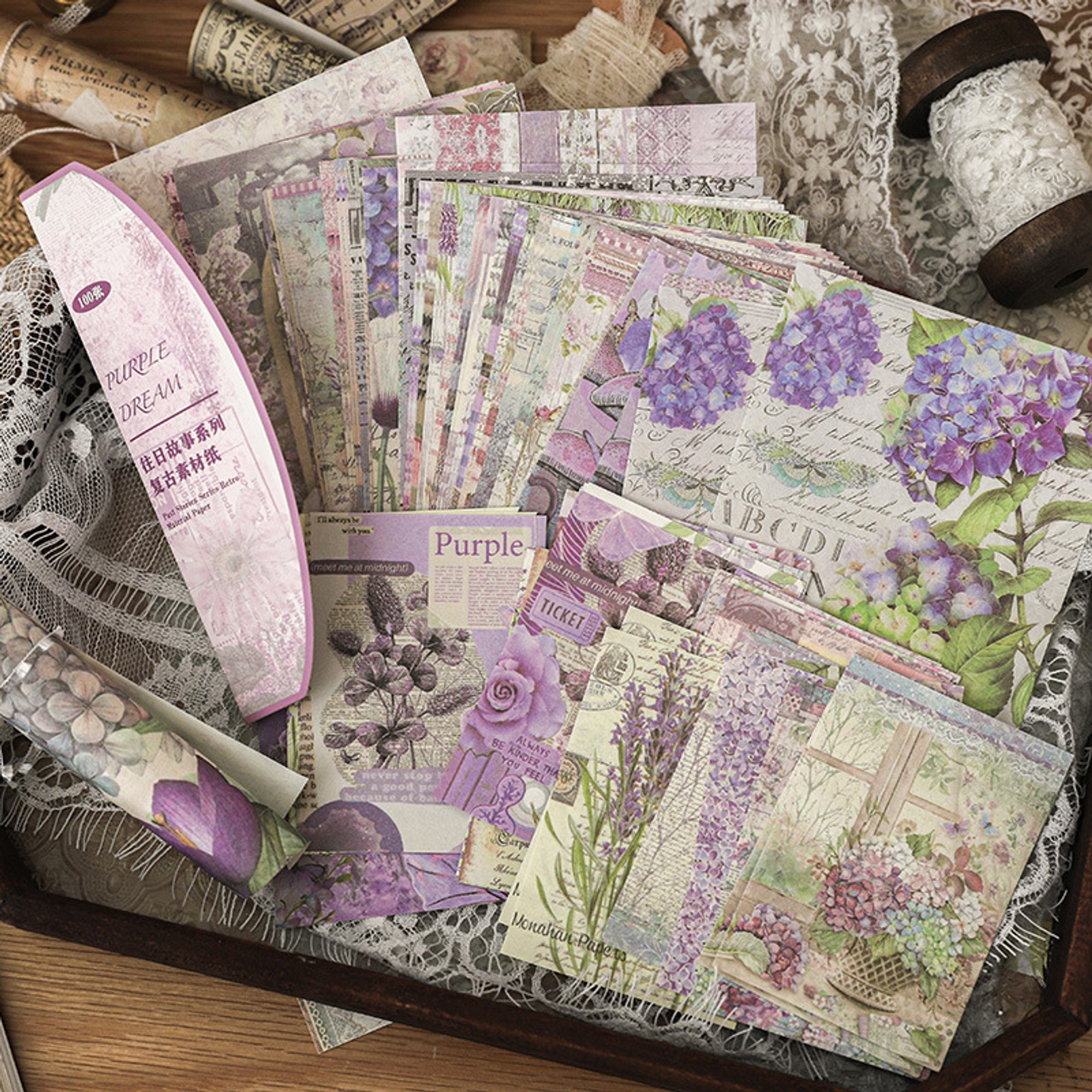 Scrapbooking Papierfragmente Set – 100-teiliges Deko-Papier