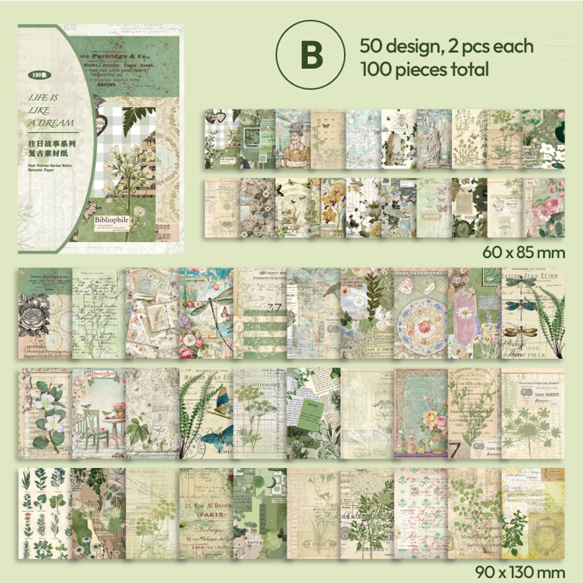 Scrapbooking Papierfragmente Set – 100-teiliges Deko-Papier