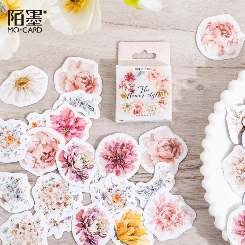 Blumen Sticker, Sticker-Set "The Flower Style" mit 45 mini Stickern