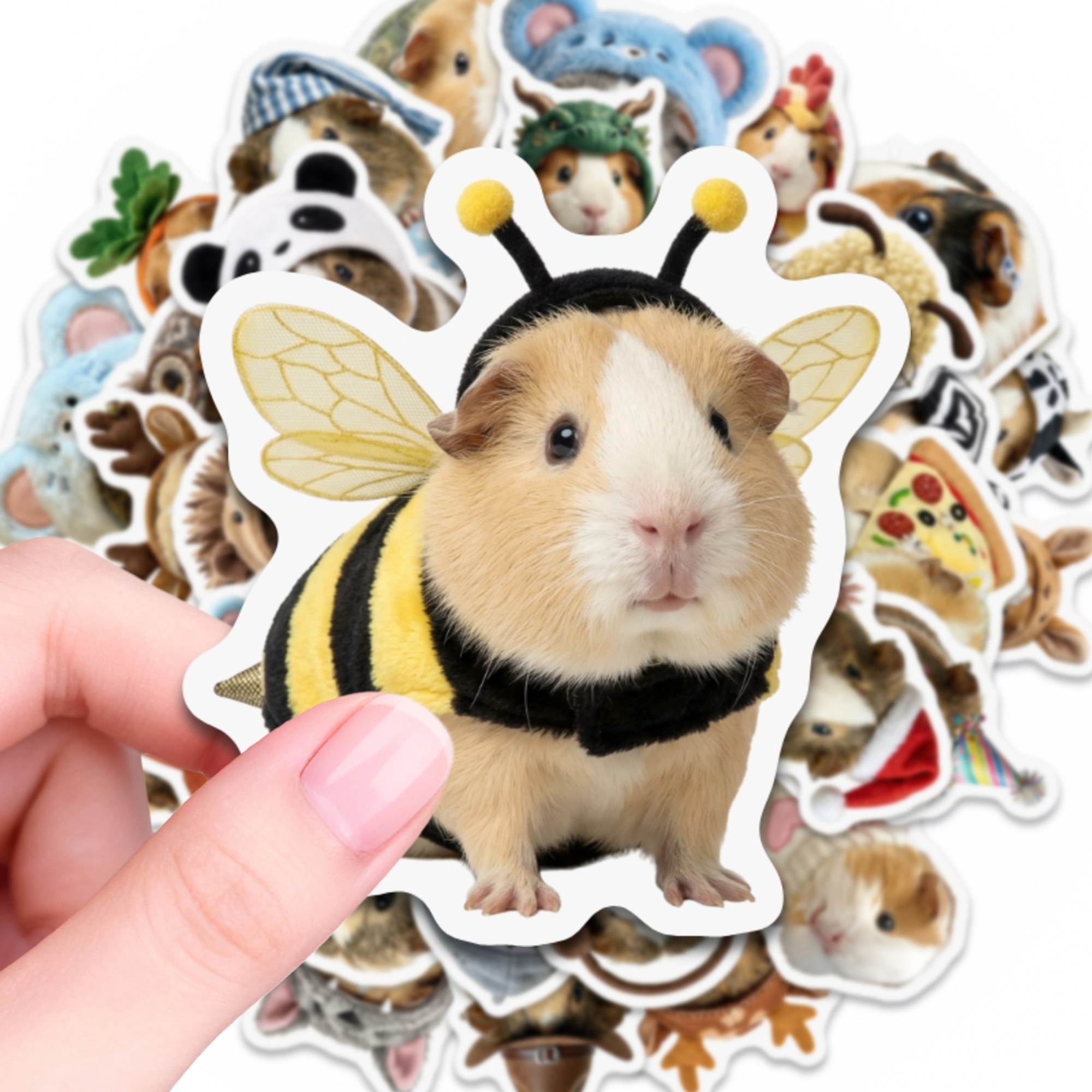 Meerschweinchen Sticker Set – 50 Papiersticker mit Tiermotiven