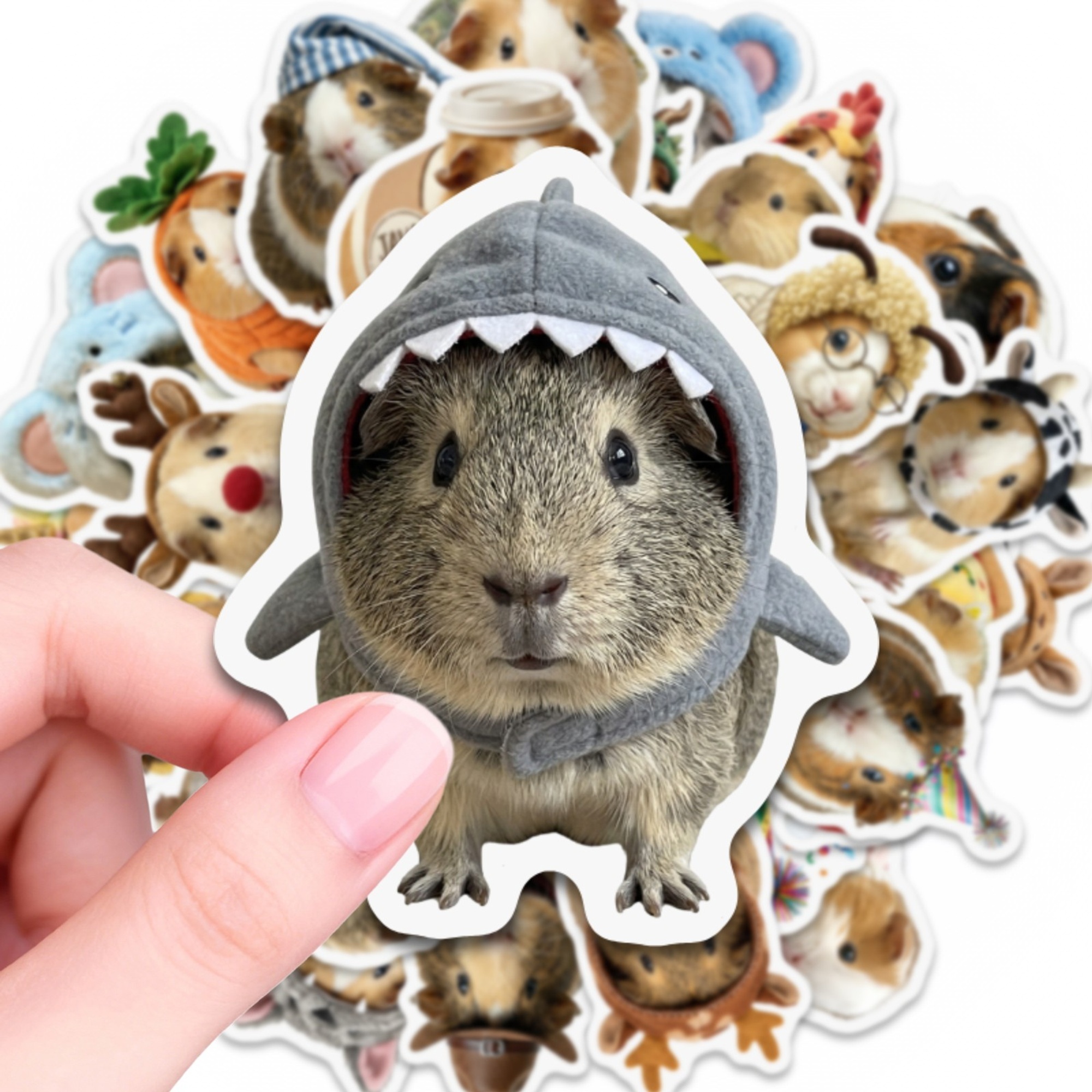Meerschweinchen Sticker Set – 50 Papiersticker mit Tiermotiven