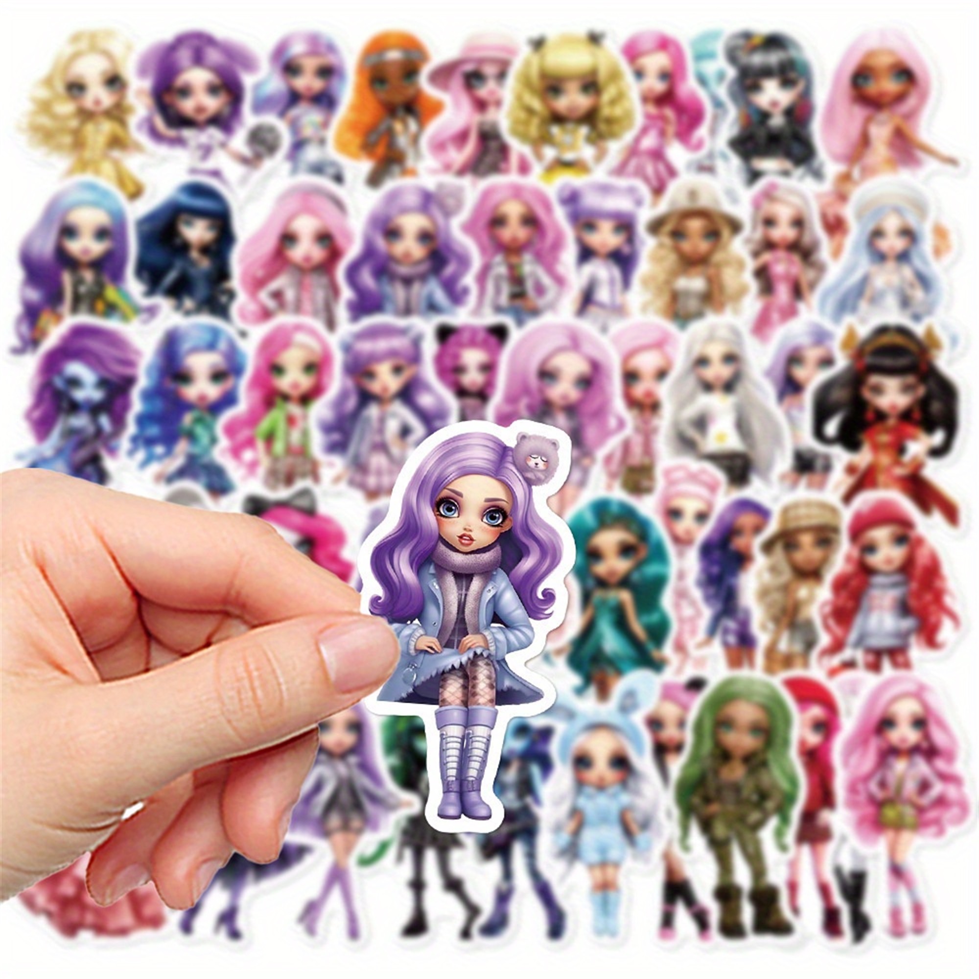 Regenbogen Mädchen Sticker Set – 50-teilige bunte Aufkleber Motive