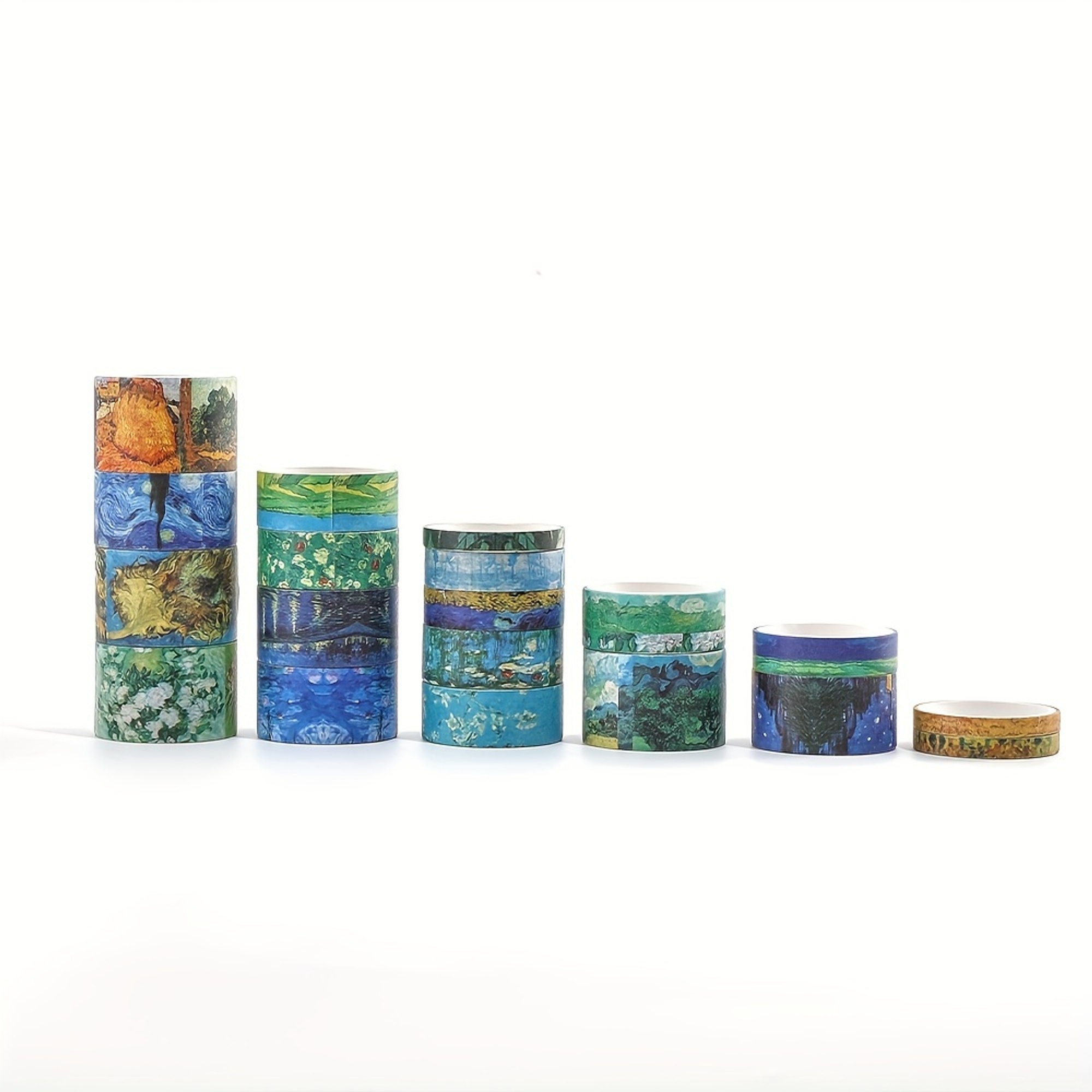 Washi Tape Set Vintage Ölmalerei – 20 Rollen mit Sternenhimmel-Motiven
