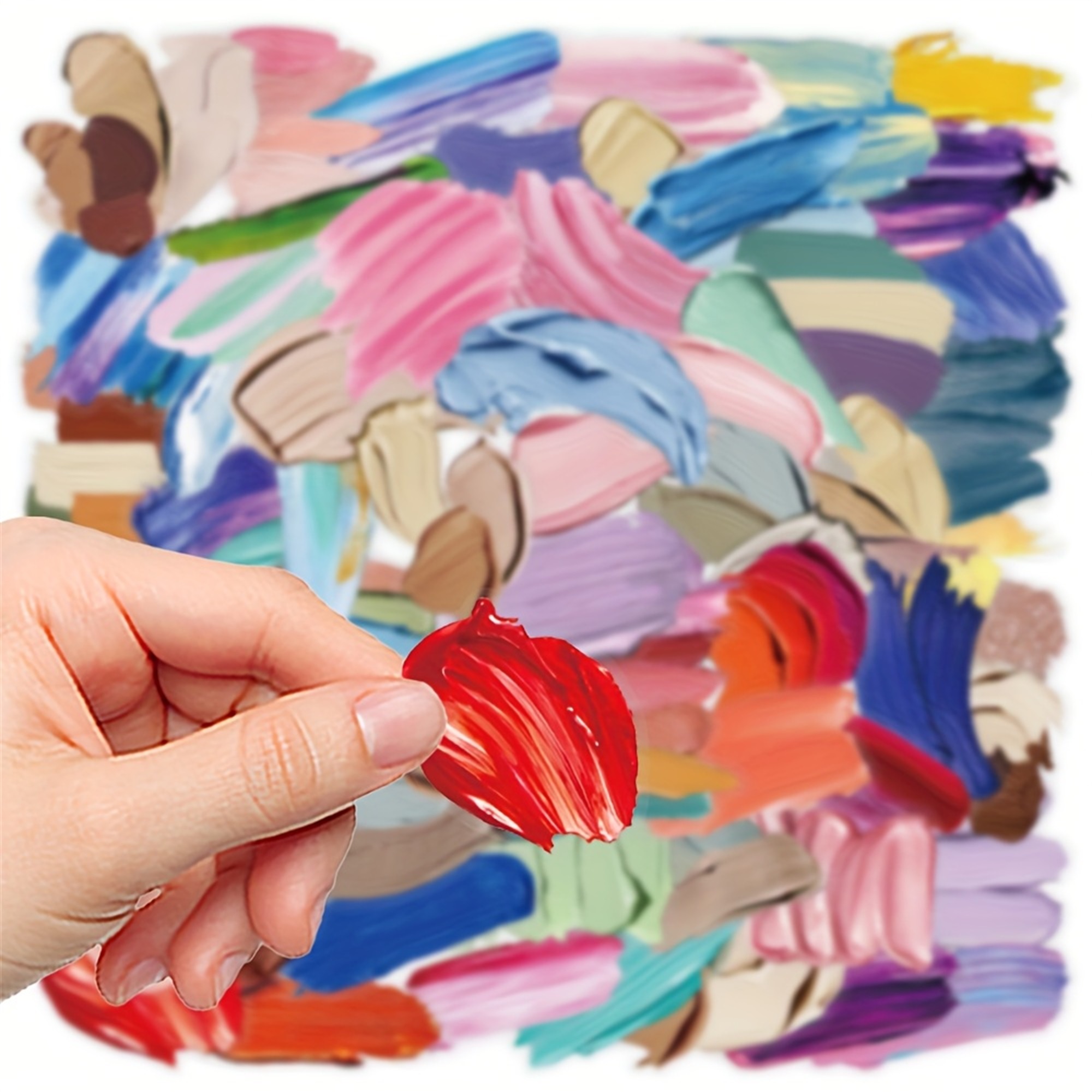 Farbklecks Sticker Set transparent – Bunte Klebe-Etiketten auf PET/PVC Film