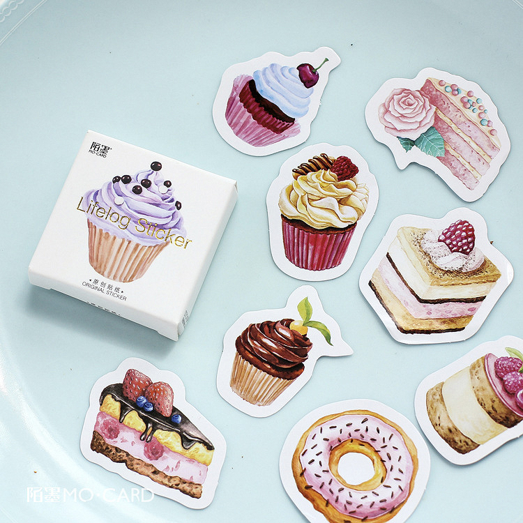 Süßwaren Sticker, Sticker-Set "Cupcake" mit 45 mini Stickern