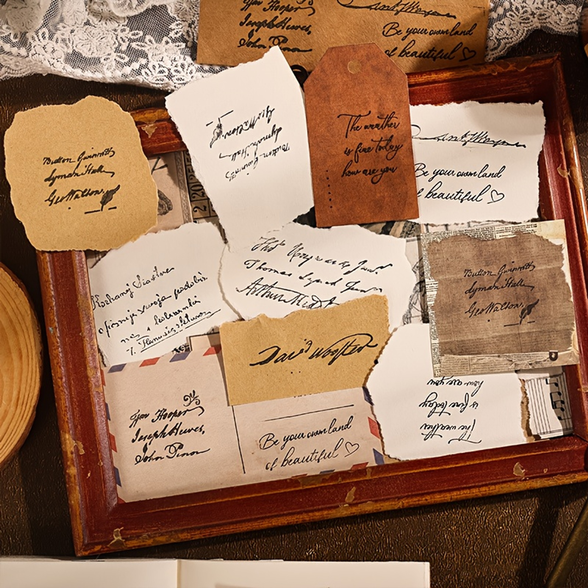 Holzstempel Set inspirierende Sprüche – 8-teilig mit Schreibschrift