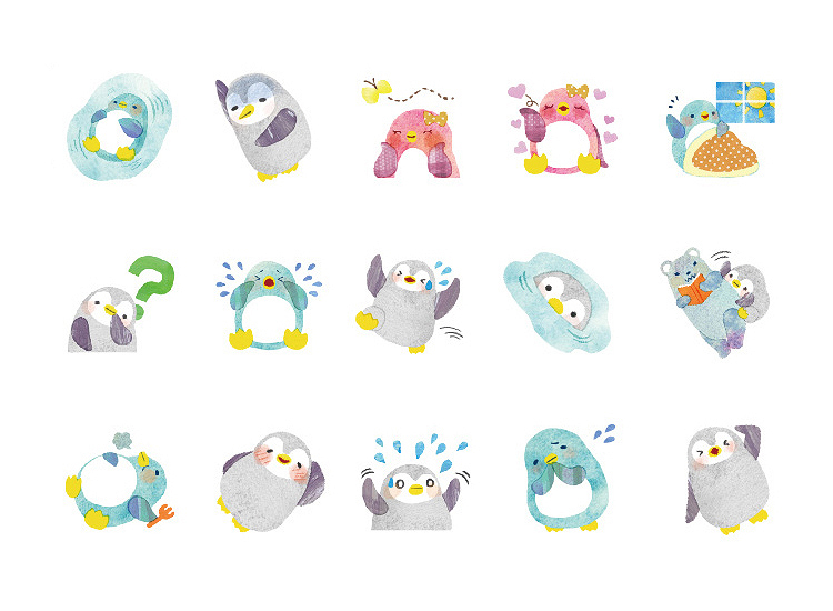 Kawaii Pinguine Sticker