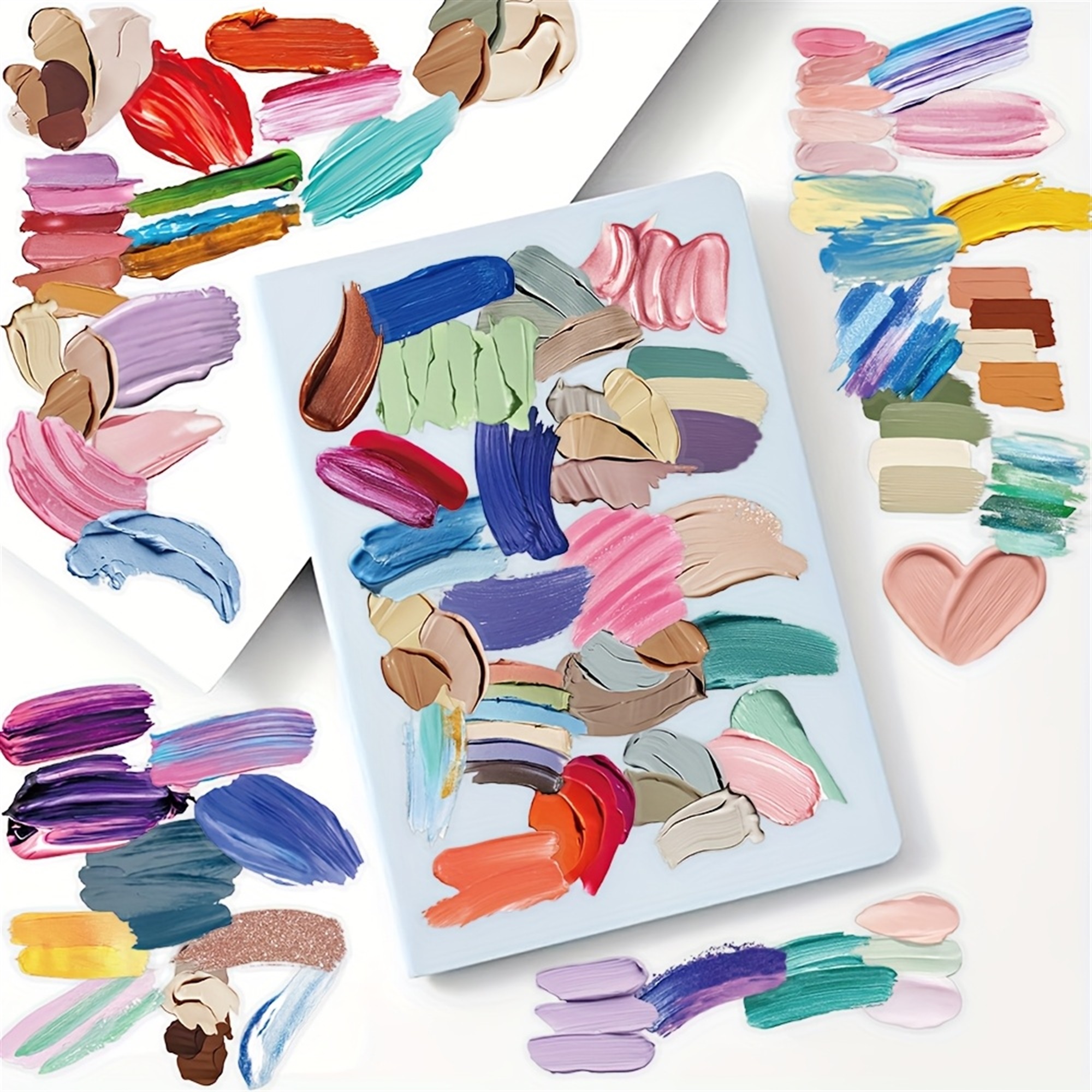 Farbklecks Sticker Set transparent – Bunte Klebe-Etiketten auf PET/PVC Film