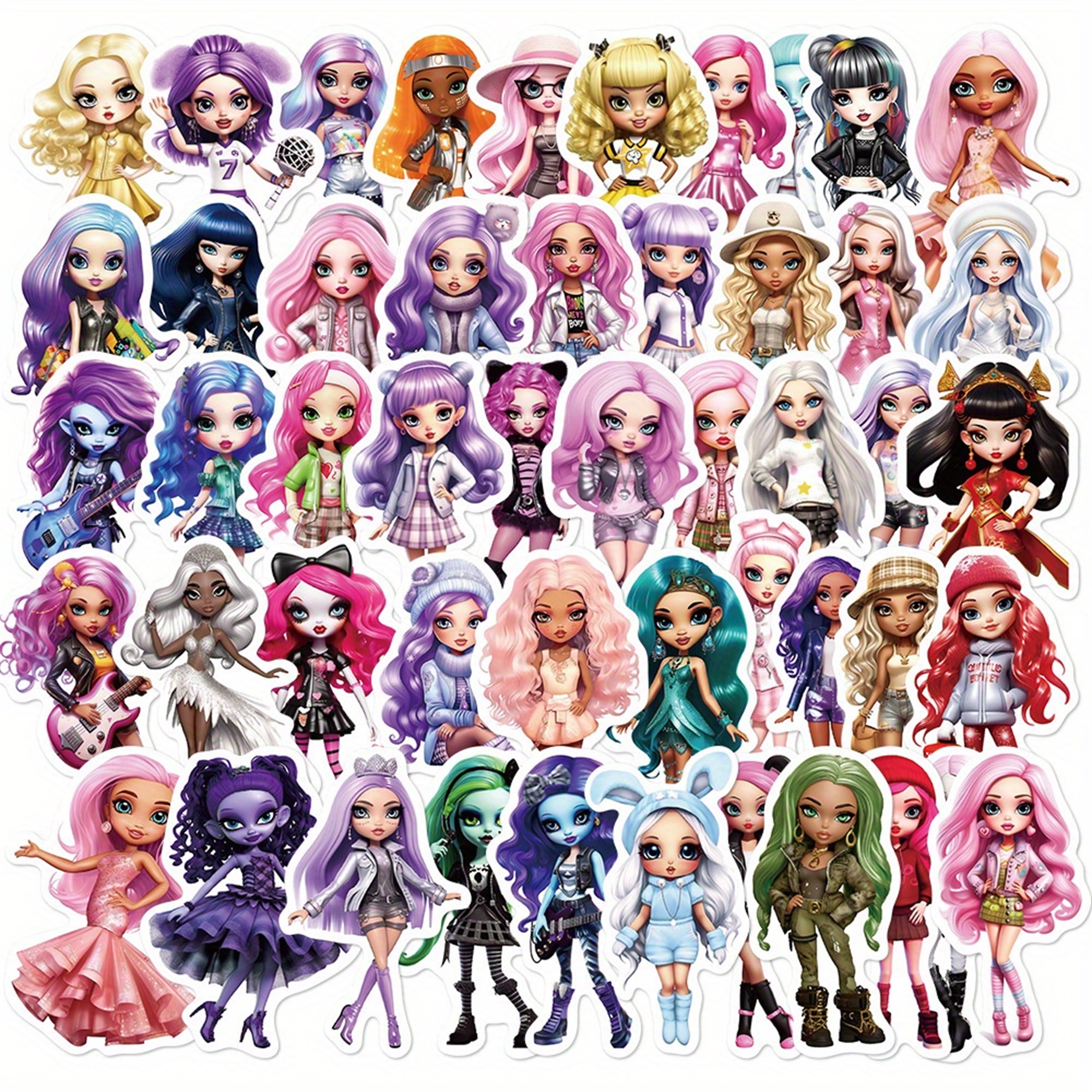 Regenbogen Mädchen Sticker Set – 50-teilige bunte Aufkleber Motive