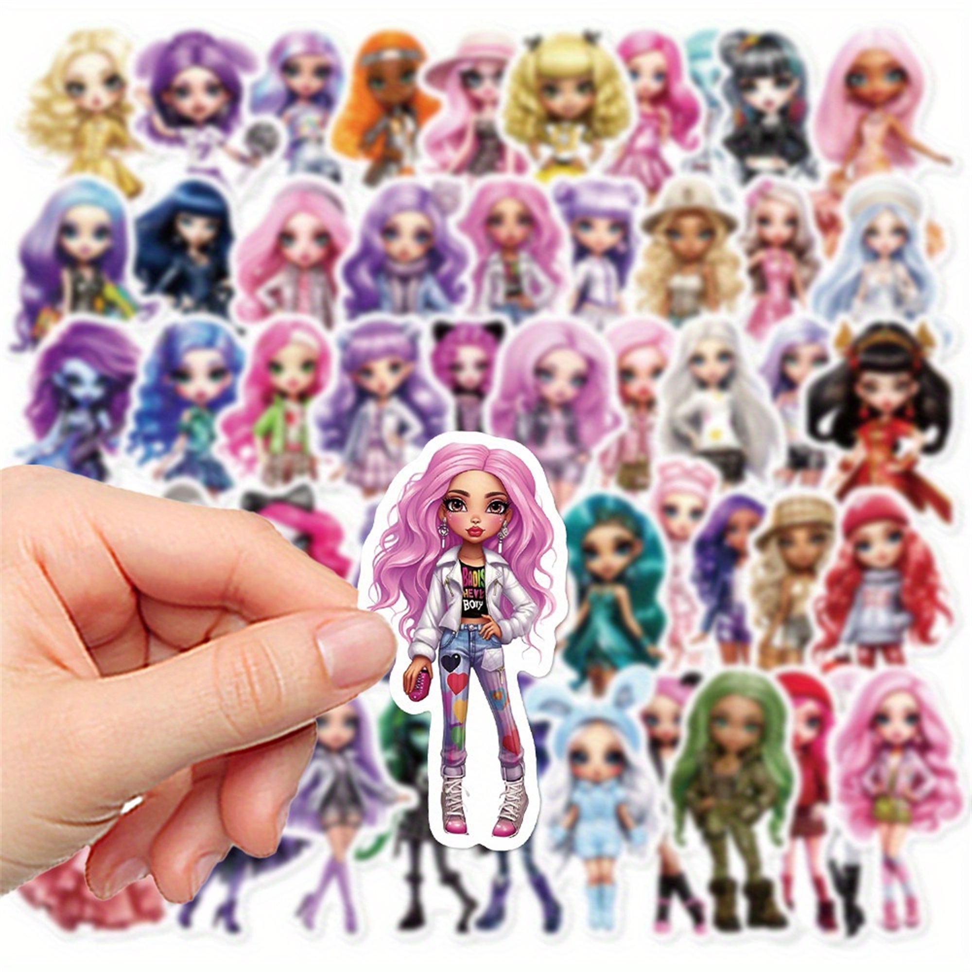 Regenbogen Mädchen Sticker Set – 50-teilige bunte Aufkleber Motive