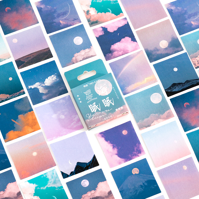 Mond, Sterne und Himmel Sticker, Sticker-Set "Star Sea Sleeps" mit 45 mini Stickern