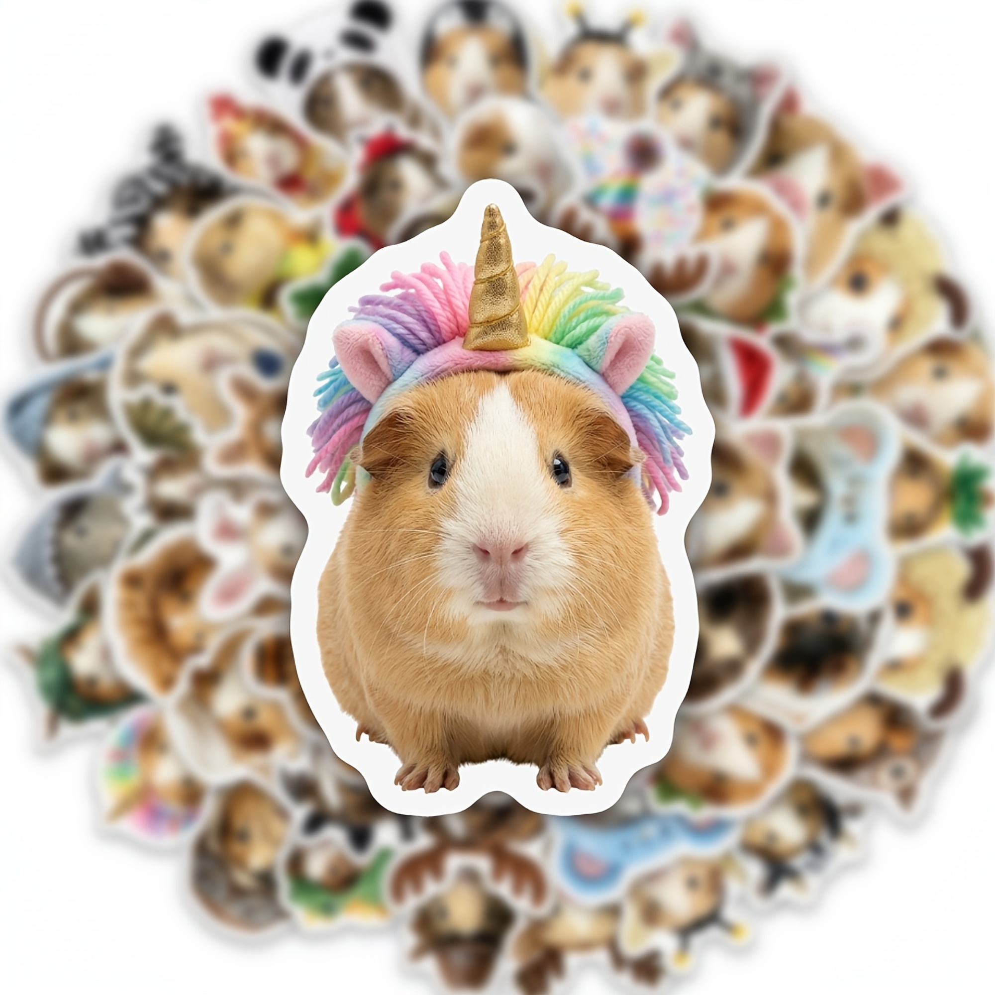 Meerschweinchen Sticker Set – 50 Papiersticker mit Tiermotiven