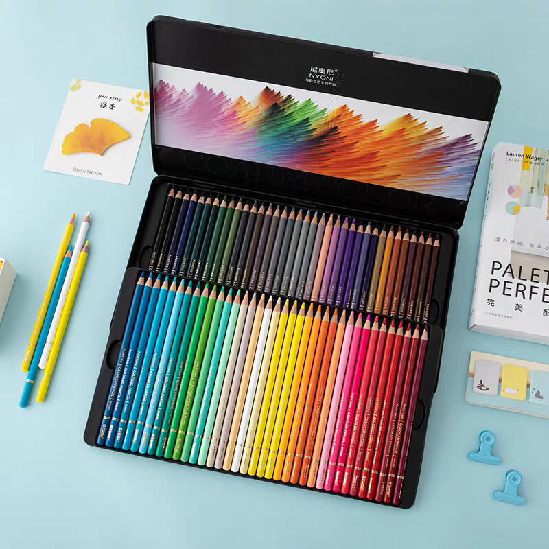 Ölbasierte Buntstifte Set – Hochpigmentierte Farbauswahl in Metallbox