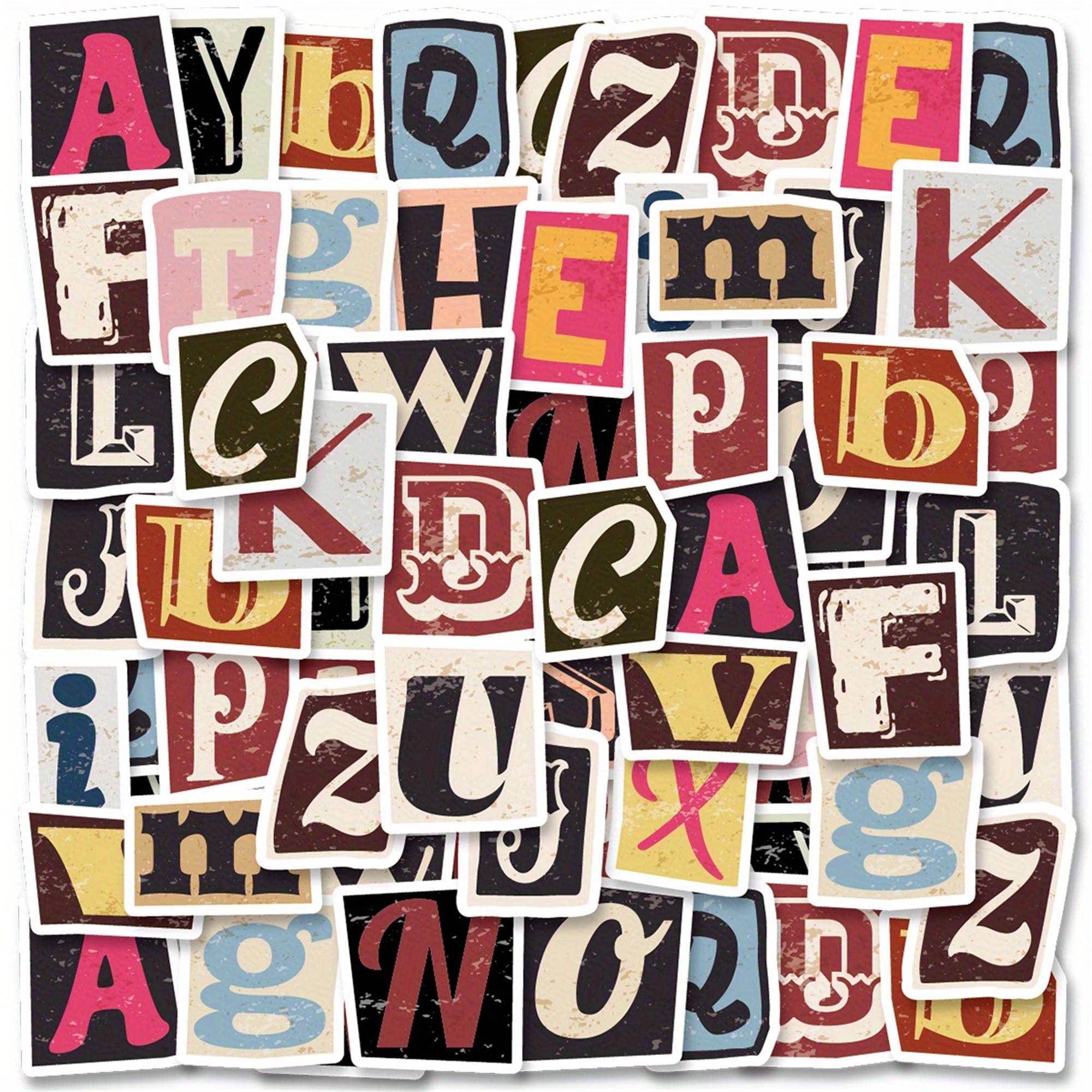 Buchstaben Sticker Set – 52 Mini Papieraufkleber, selbstklebend
