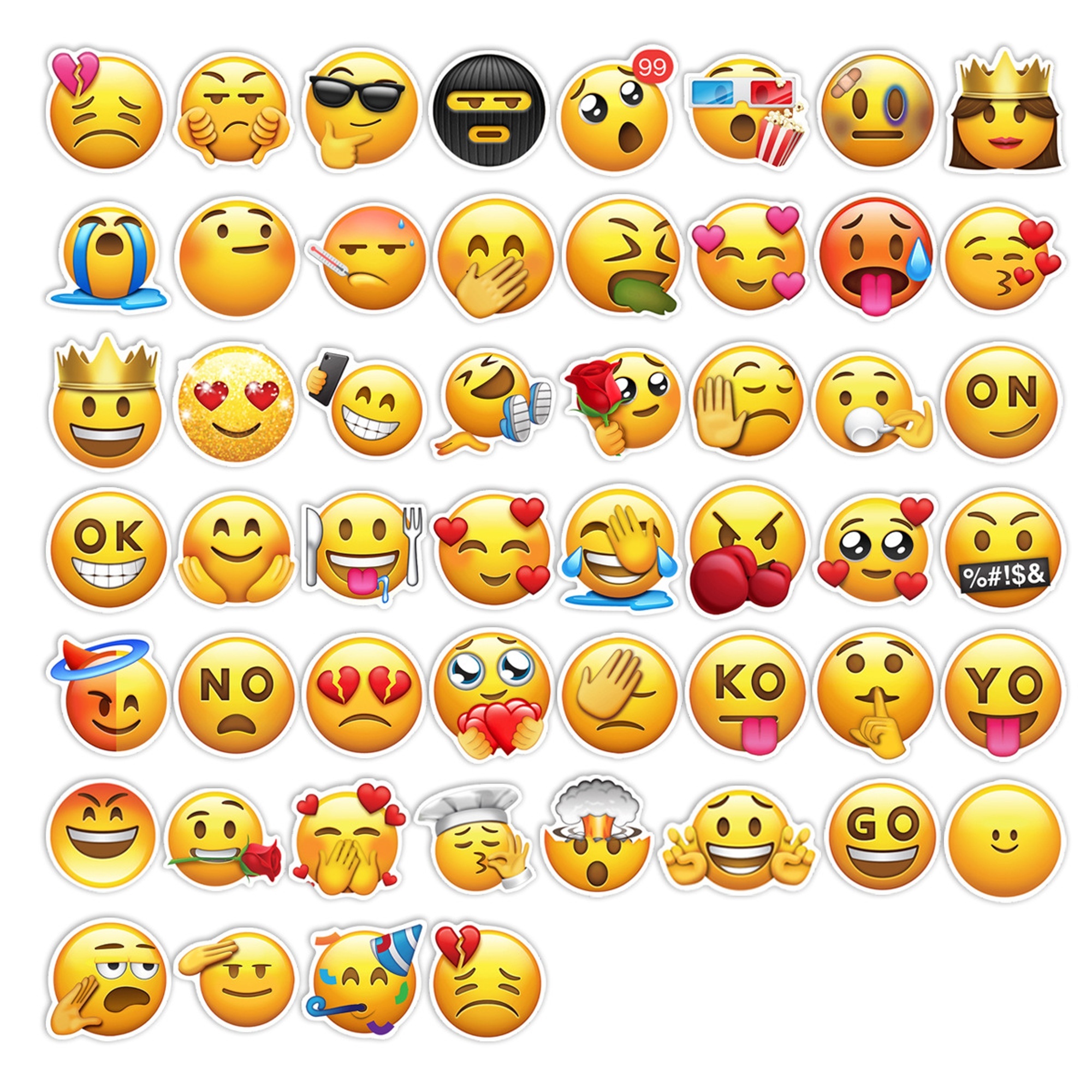 Emoji Sticker Set – 52 Matte Papieraufkleber mit lustigen Motiven