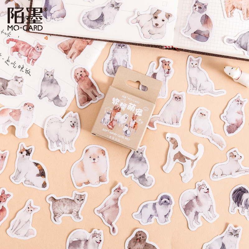 Haustiere Sticker, Sticker-Set "Soft Waxy Cute Pet" mit 45 mini Stickern