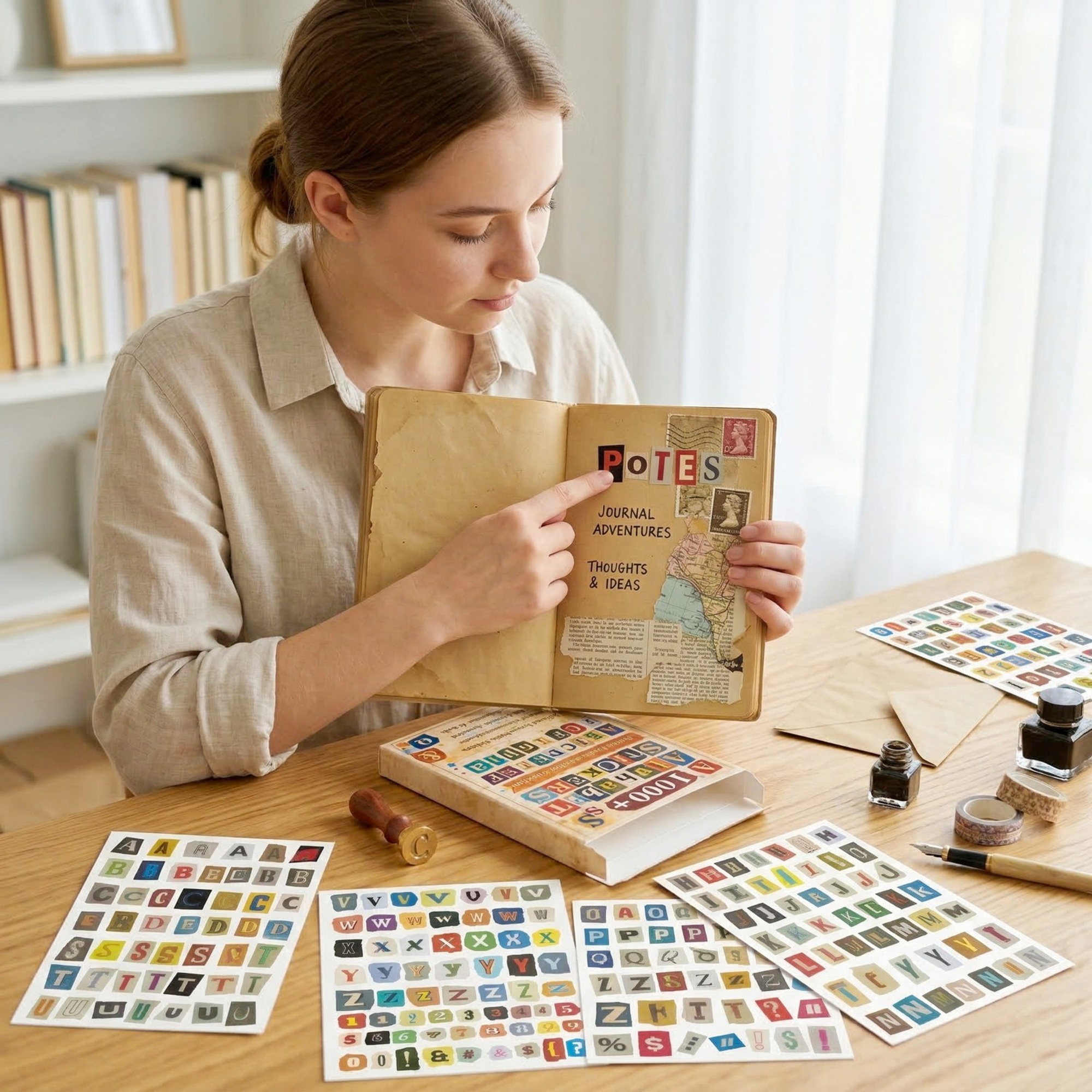 Alphabet Sticker Set für Scrapbooking – 1000 Buchstaben, Groß- und Kleinschreibung