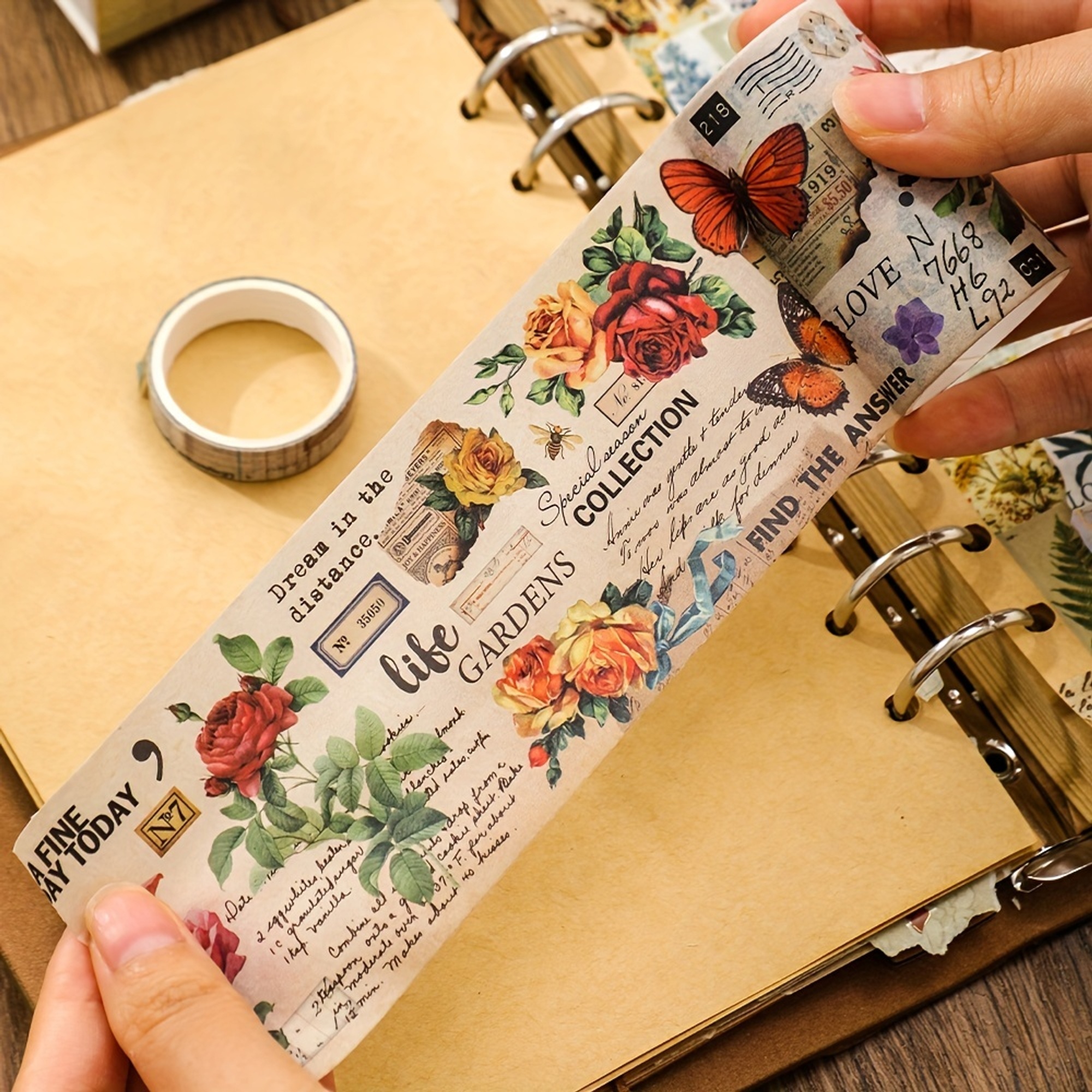 Washi Tape Set Vintage Schmetterlinge – 20er Rollen Papier-Dekor