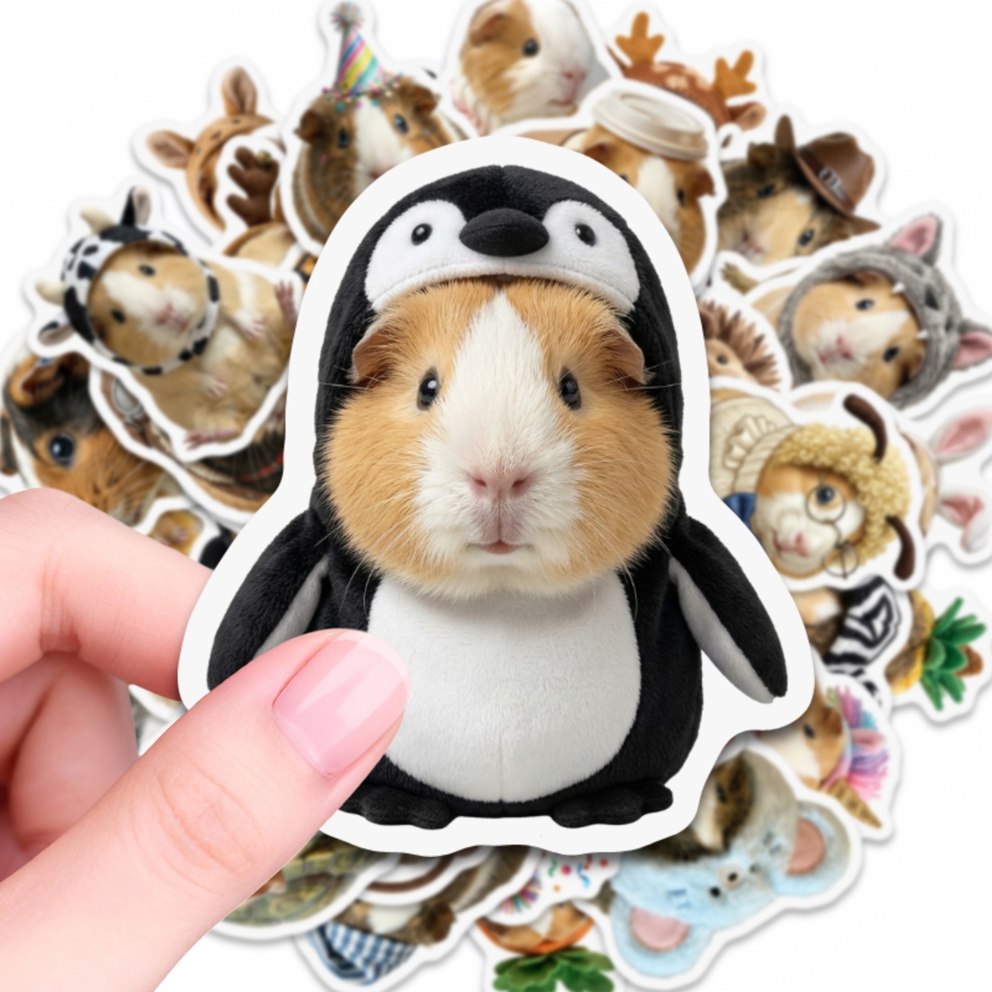 Meerschweinchen Sticker Set – 50 Papiersticker mit Tiermotiven