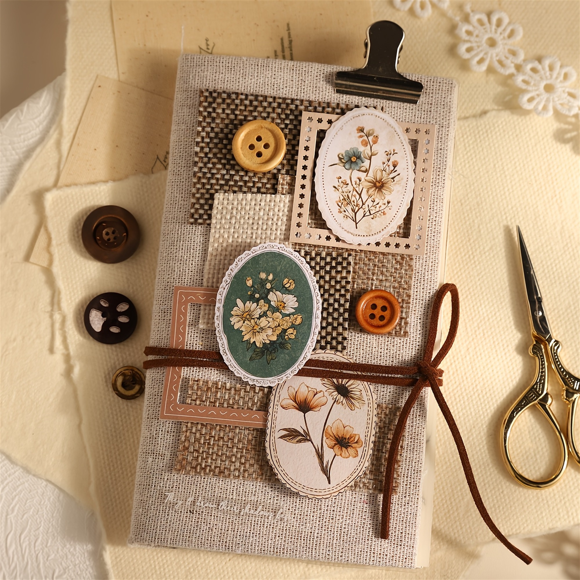 Retro Blumen Sticker Set – 45 Stück mit 15 verschiedene Motive