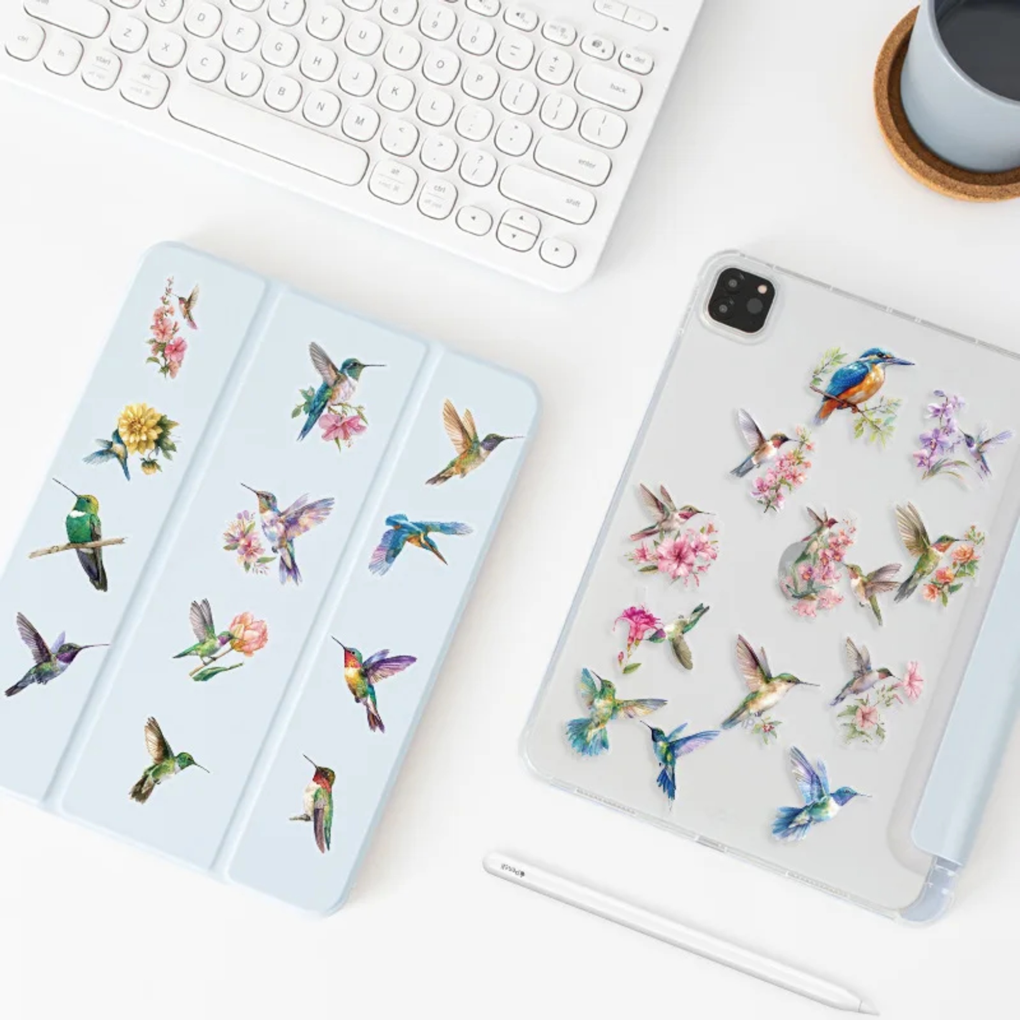Kolibri Sticker Set transparent – 50 verschiedene Motive