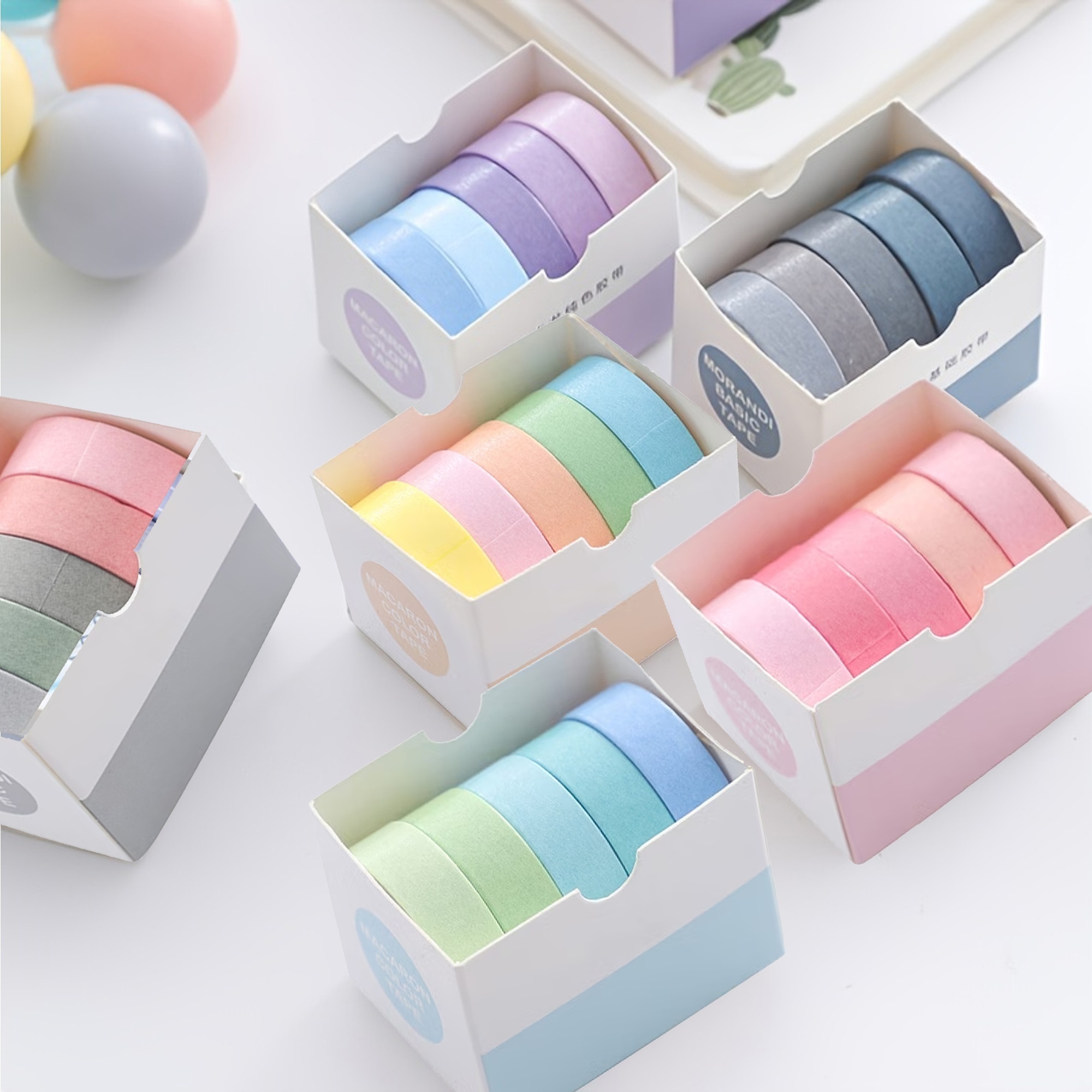Washi Tape Set 5 Rollen – Papier Klebeband für kreatives Basteln