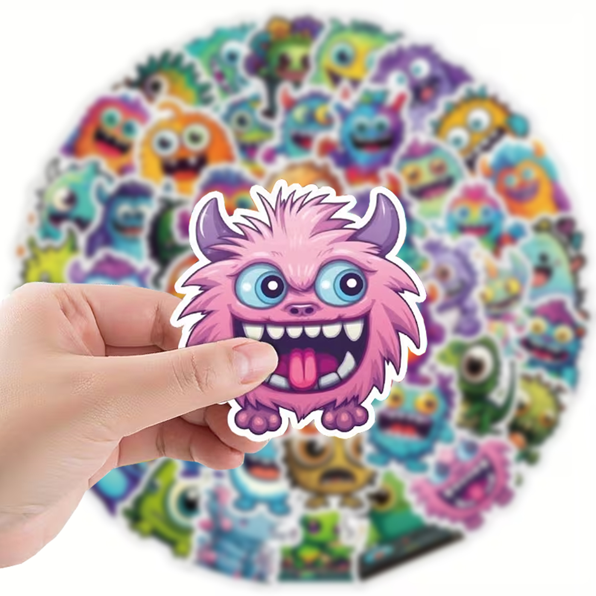 Niedliche Monster Sticker – 50 verschiedene Vinyl-Aufkleber selbstklebend